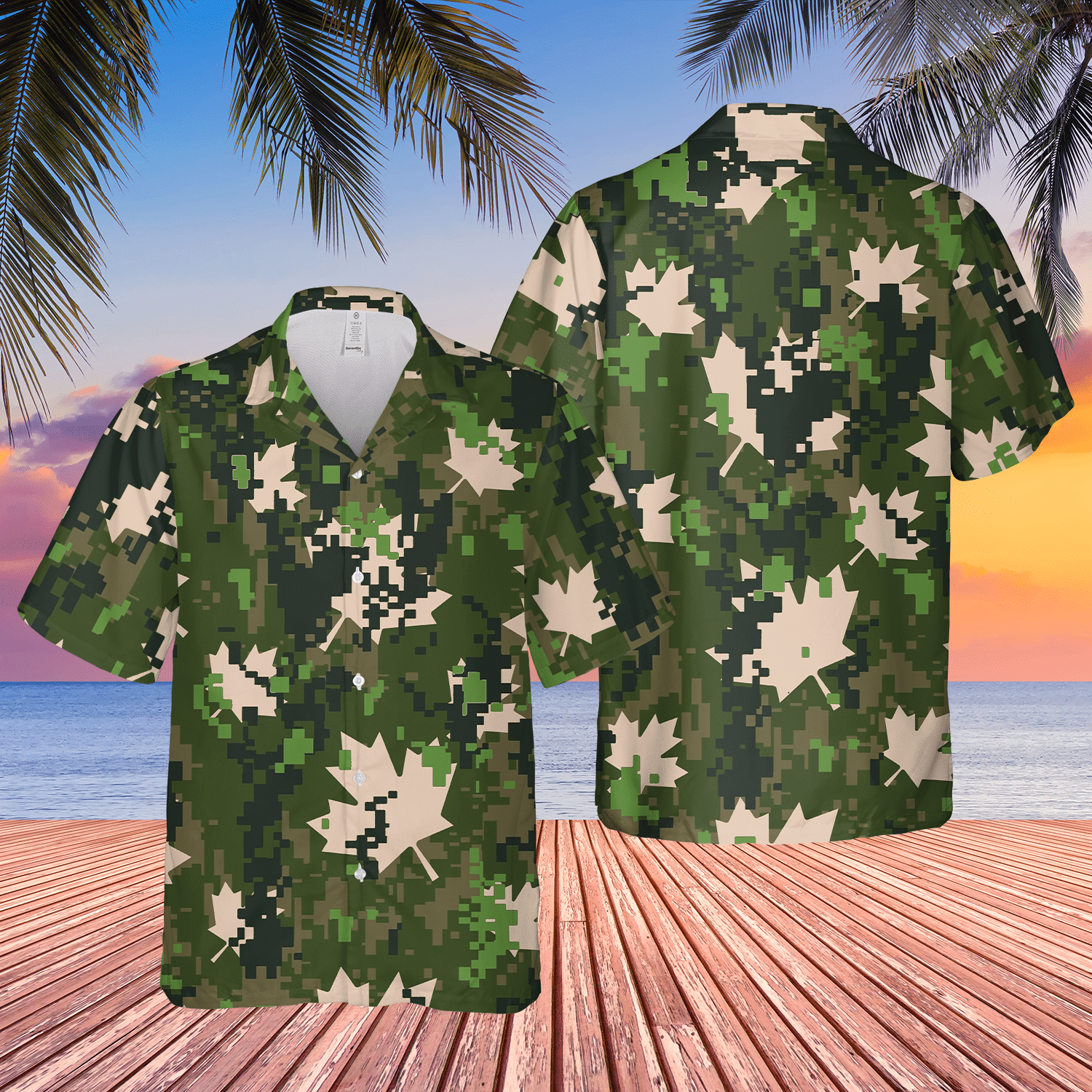 Canadian Army Maple Leaf Short Sleeve Limited Hawaiian Shirt 4 Canadian Army Maple Leaf Short Sleeve Limited Hawaiian Shirt word2