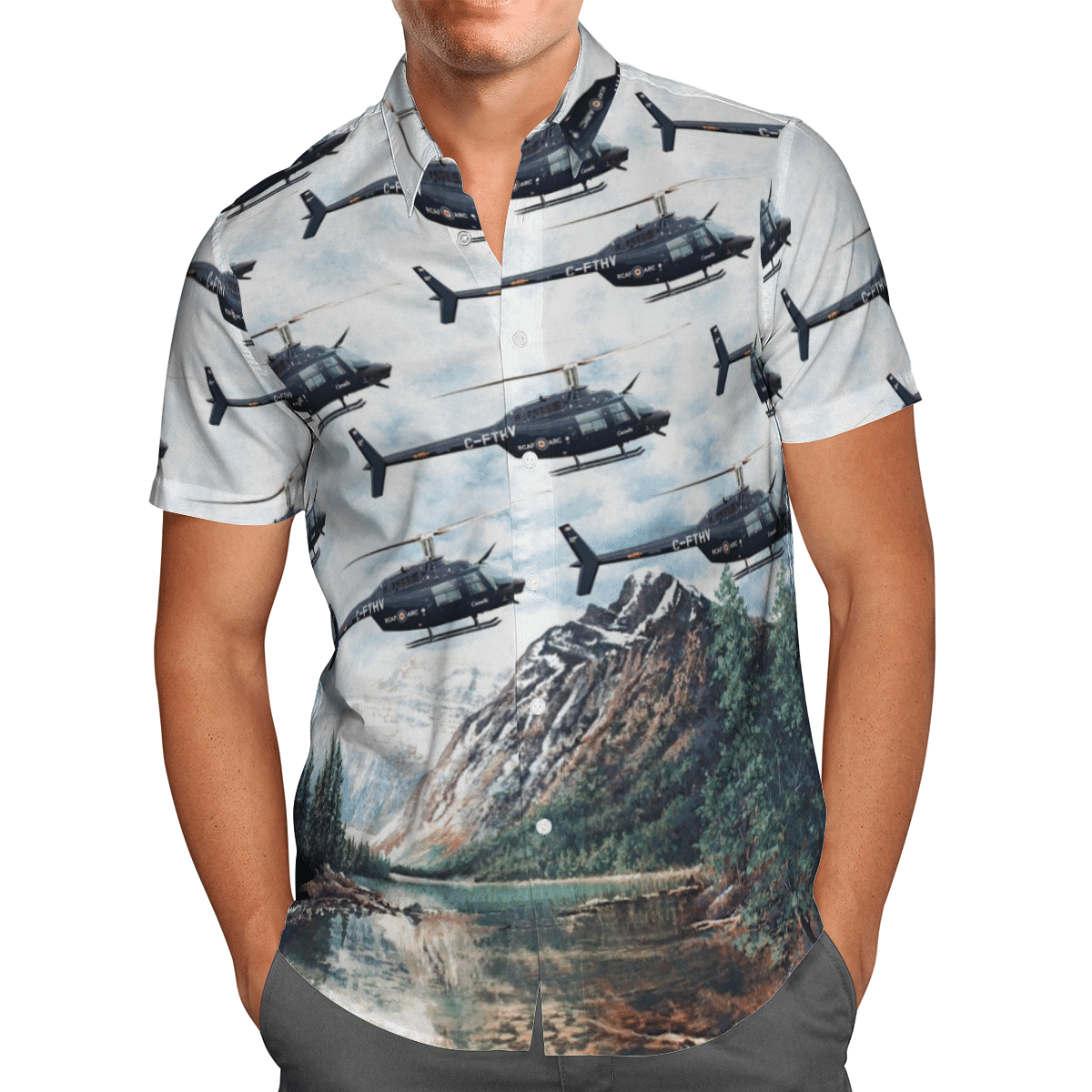 RCAF CH-139 Jet Ranger Short Sleeve Limited Hawaiian Shirt 2 RCAF CH-139 Jet Ranger Short Sleeve Limited Hawaiian Shirt word1
