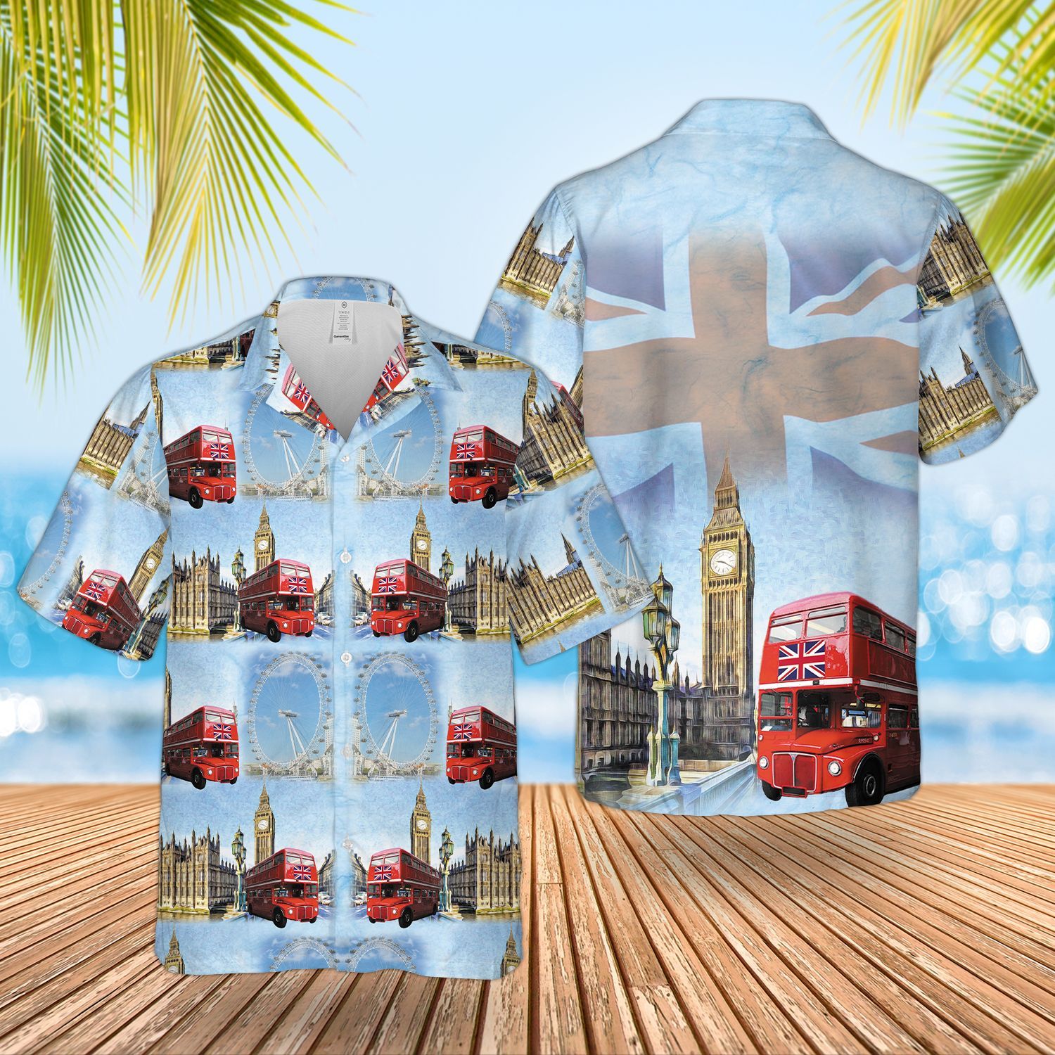Double-Decker Bus Routemasters Short Sleeve Limited Hawaiian Shirt