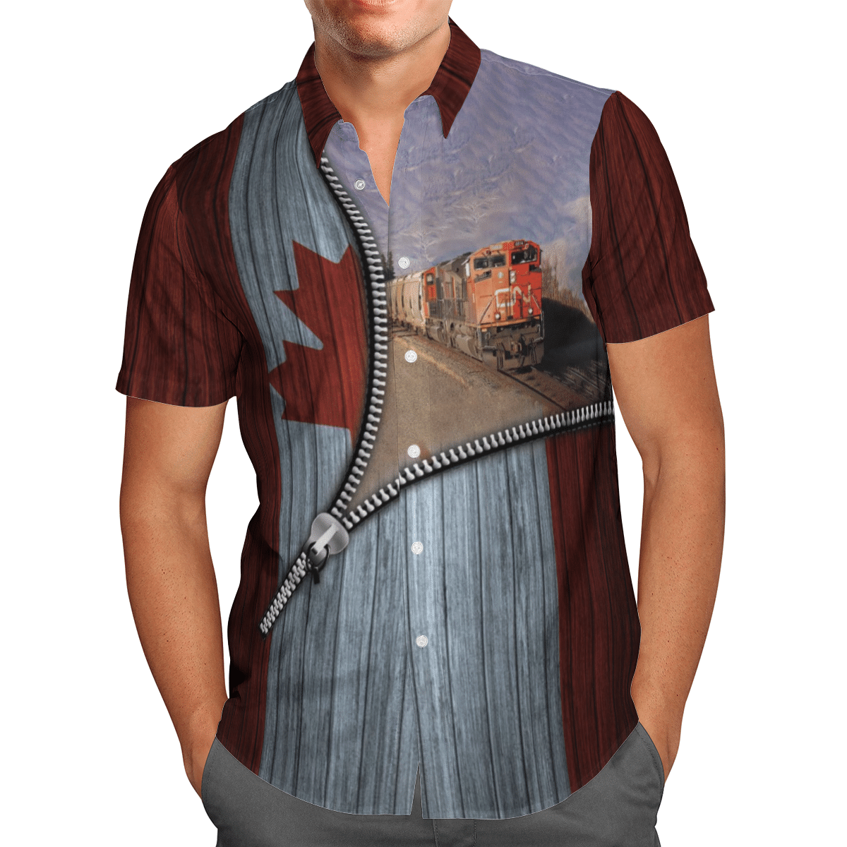Canadian Train Driver Short Sleeve Limited Hawaiian Shirt 2 Canadian Train Driver Short Sleeve Limited Hawaiian Shirt word1
