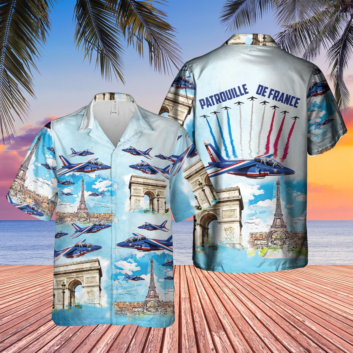 Patrouille de France FAF Air Show Short Sleeve Limited Hawaiian Shirt word1