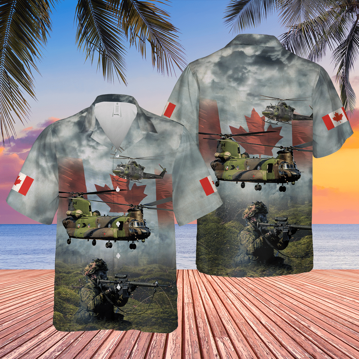 Canadian Army Tactical Aviation Soldier Short Sleeve Limited Hawaiian Shirt word1