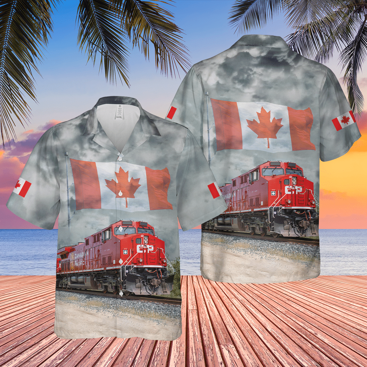 Canadian Train Driver Locomotive 2 Short Sleeve Limited Hawaiian Shirt word1