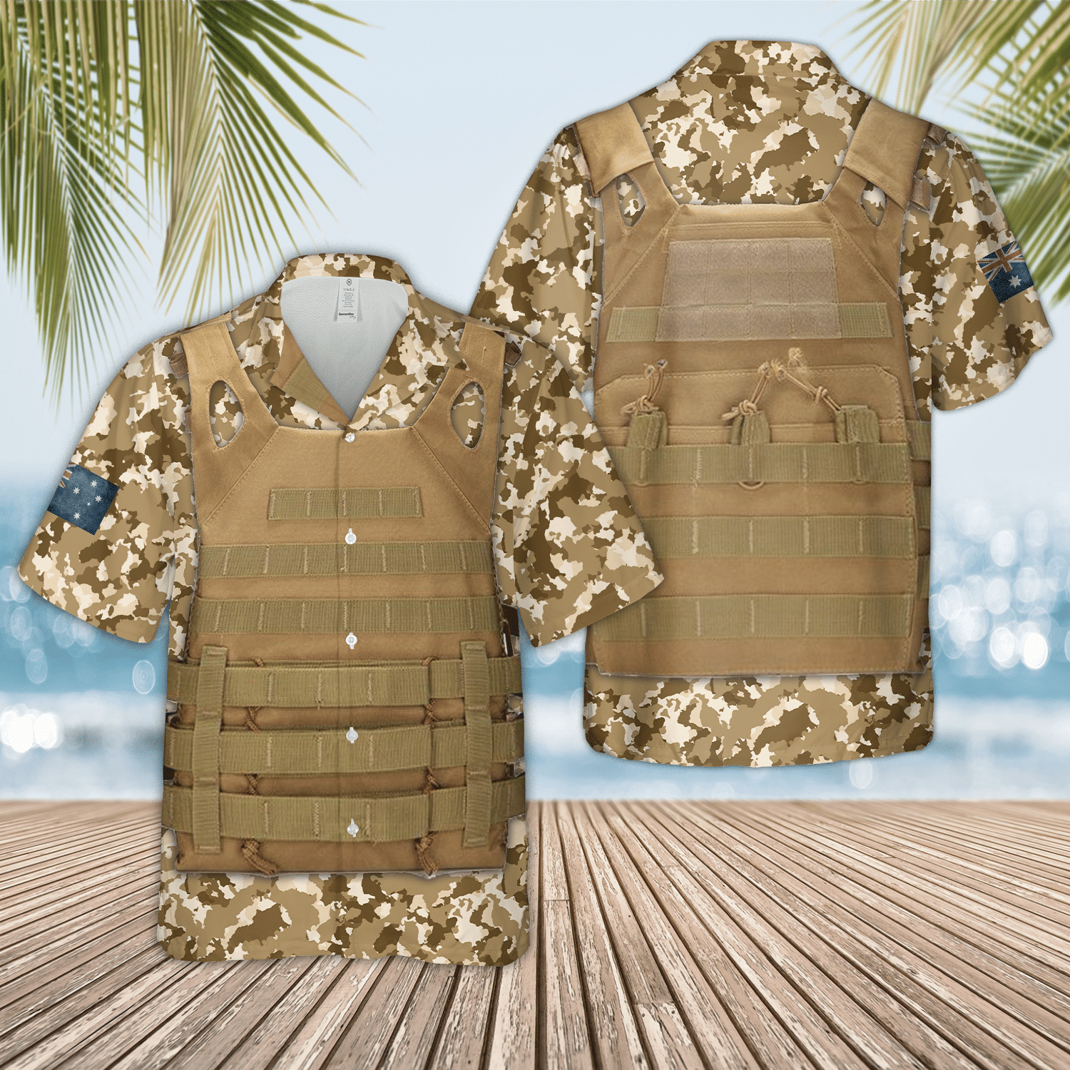 Australian Army Tactical Vest Short Sleeve Limited Hawaiian Shirt word1