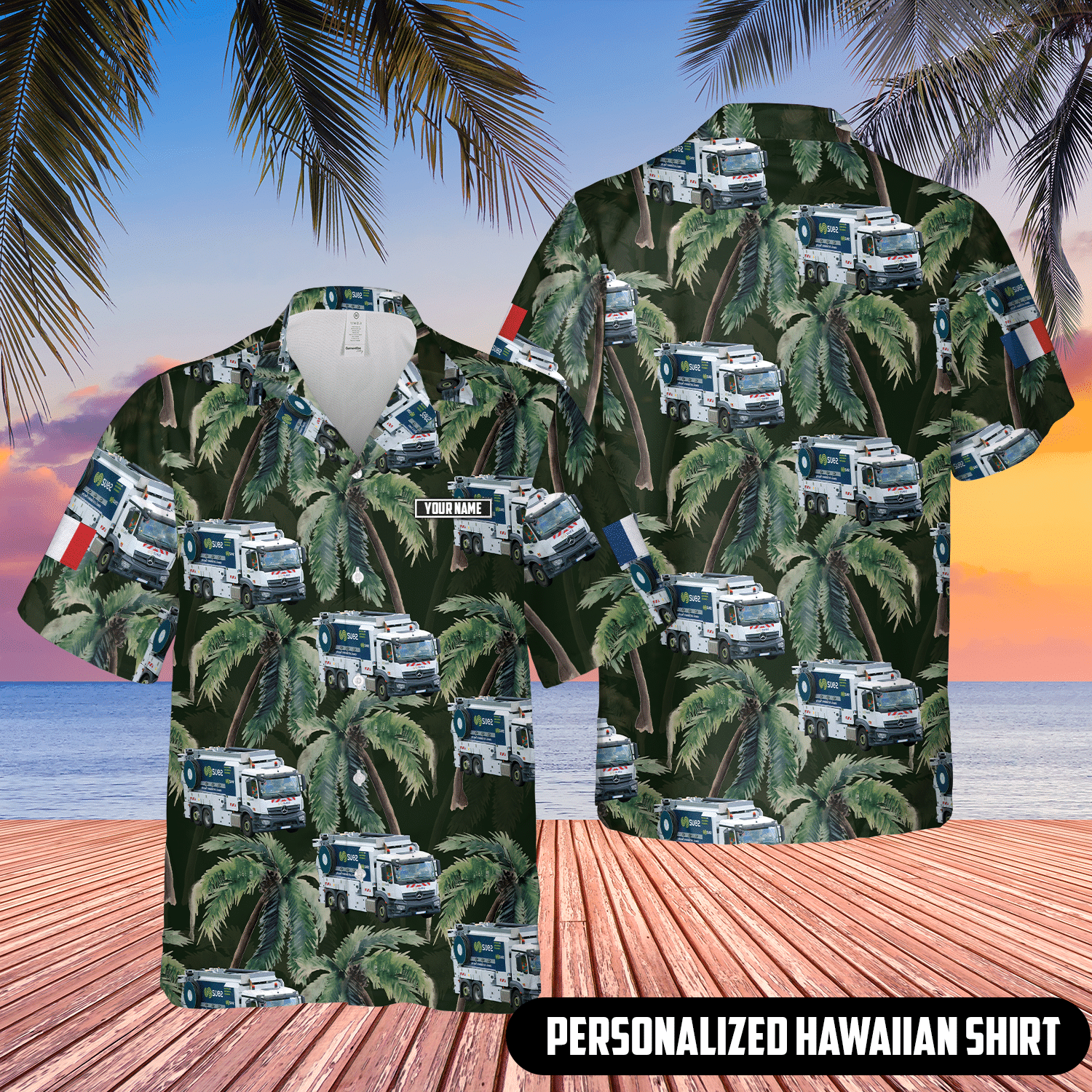 Personalized French Waste Collector Truck Short Sleeve Limited Hawaiian Shirt 2 Personalized French Waste Collector Truck Short Sleeve Limited Hawaiian Shirt word3