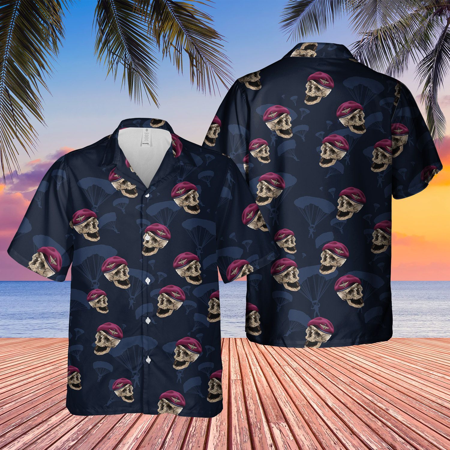 UK Parachute Regiment Short Sleeve Limited Hawaiian Shirt, Short 4 UK Parachute Regiment Short Sleeve Limited Hawaiian Shirt, Short word2