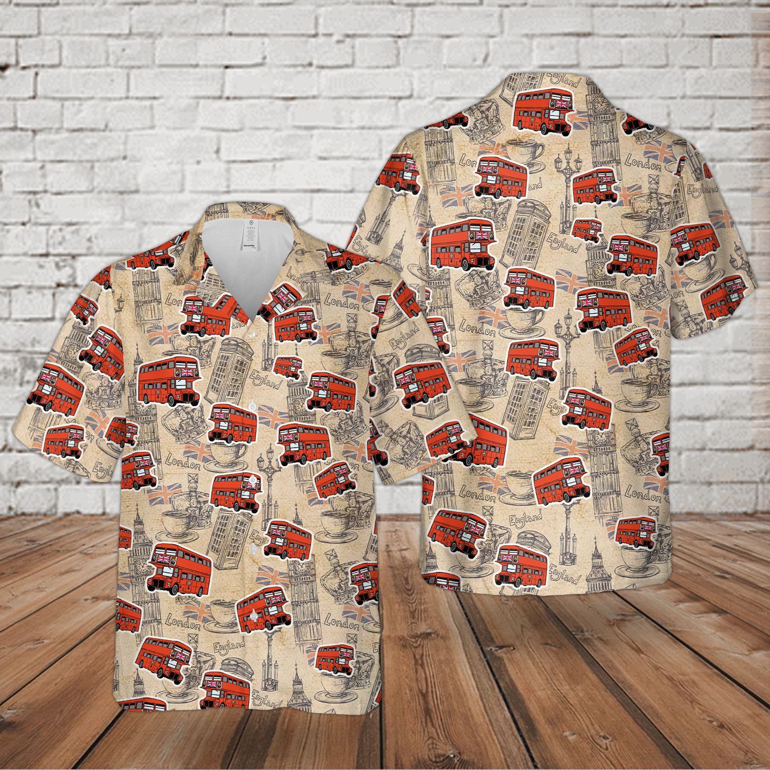 UK Double-Decker Bus Routemaster Short Sleeve Limited Hawaiian Shirt word2