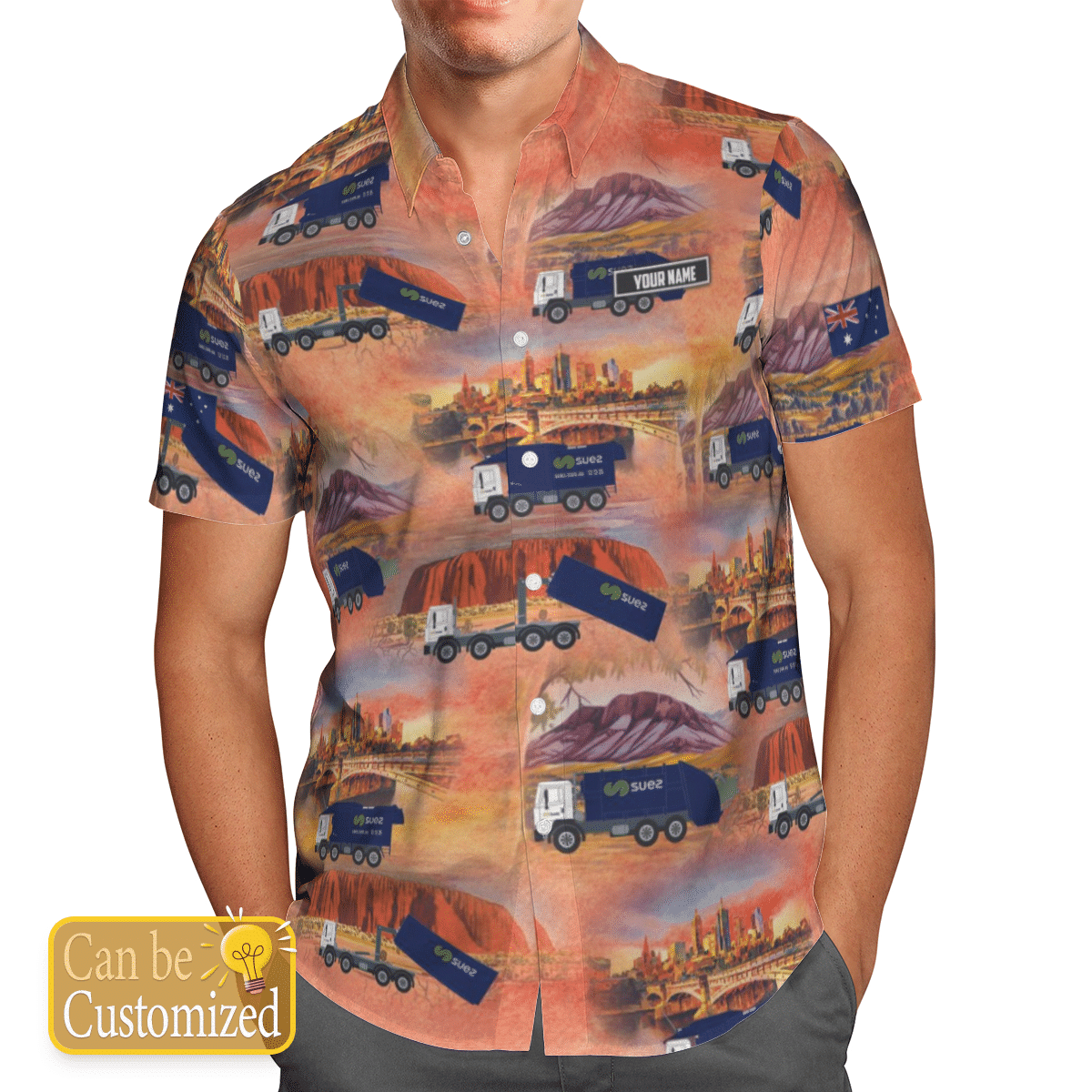 Personalized Australian Waste Collector Truck Short Sleeve Limited Hawaiian Shirt word1
