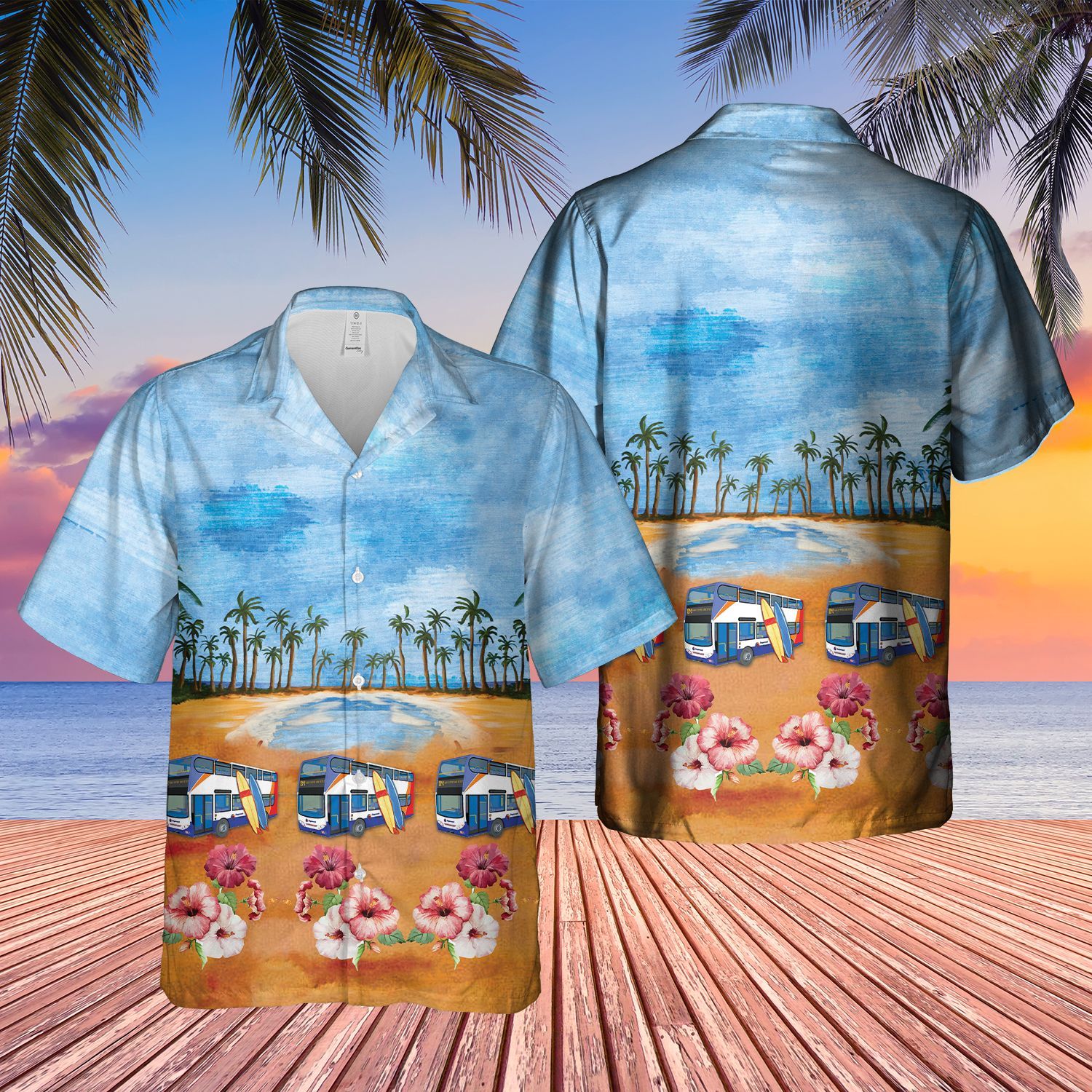 Double-Decker Bus Stagecoach 2 Short Sleeve Limited Hawaiian Shirt word3