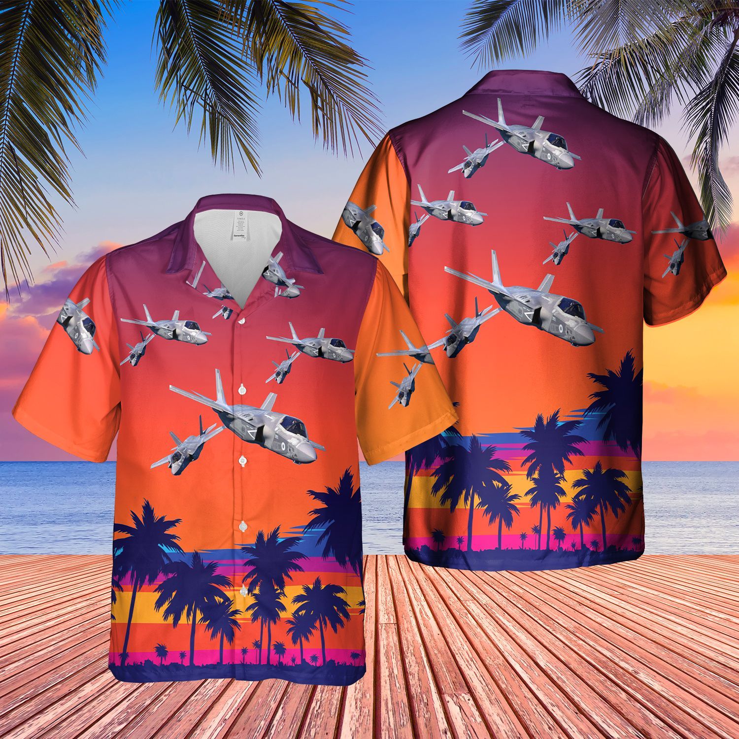 Royal Navy F 35 Lightning Fixed Wing Aircraft Short Sleeve Limited Hawaiian Shirt word1