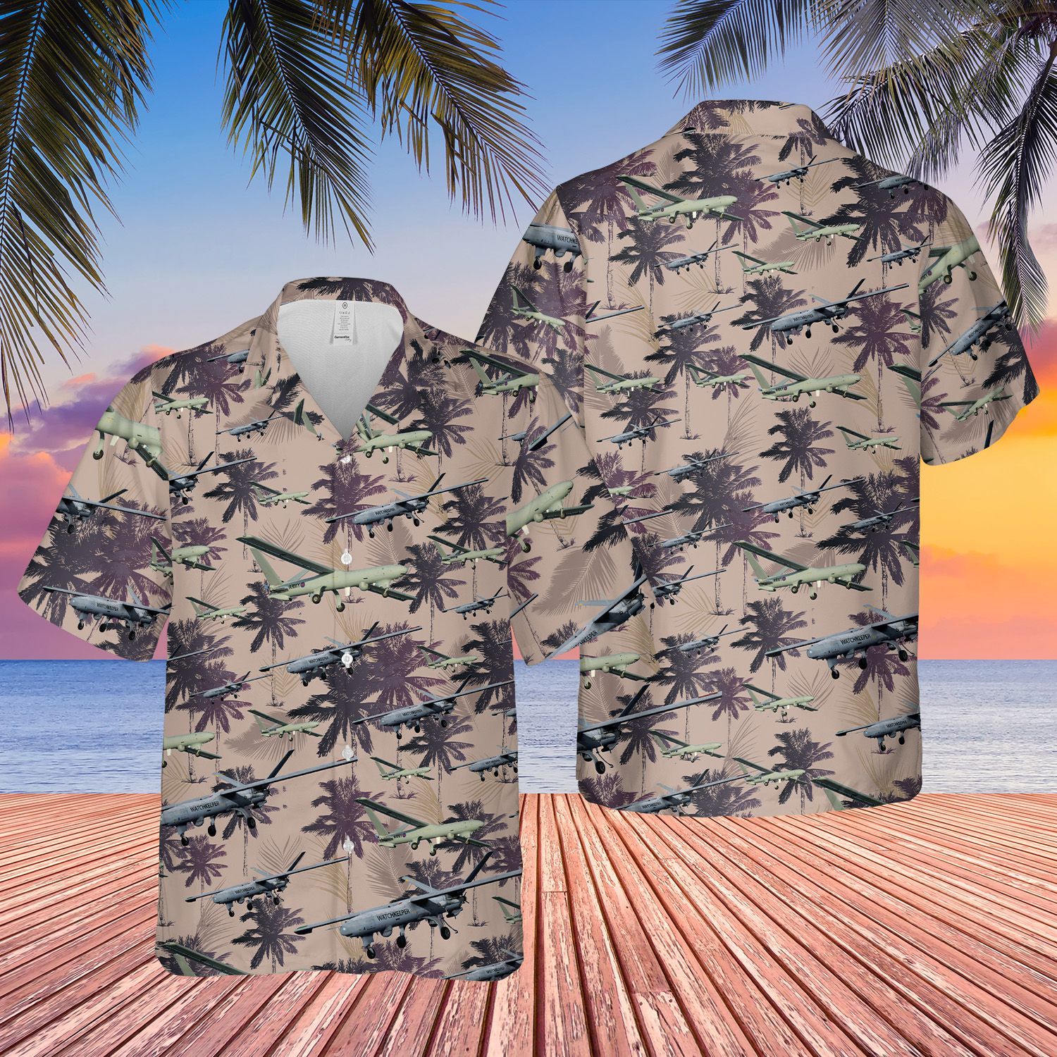 British Army Thales Watchkeeper WK450 Short Sleeve Limited Hawaiian Shirt word2