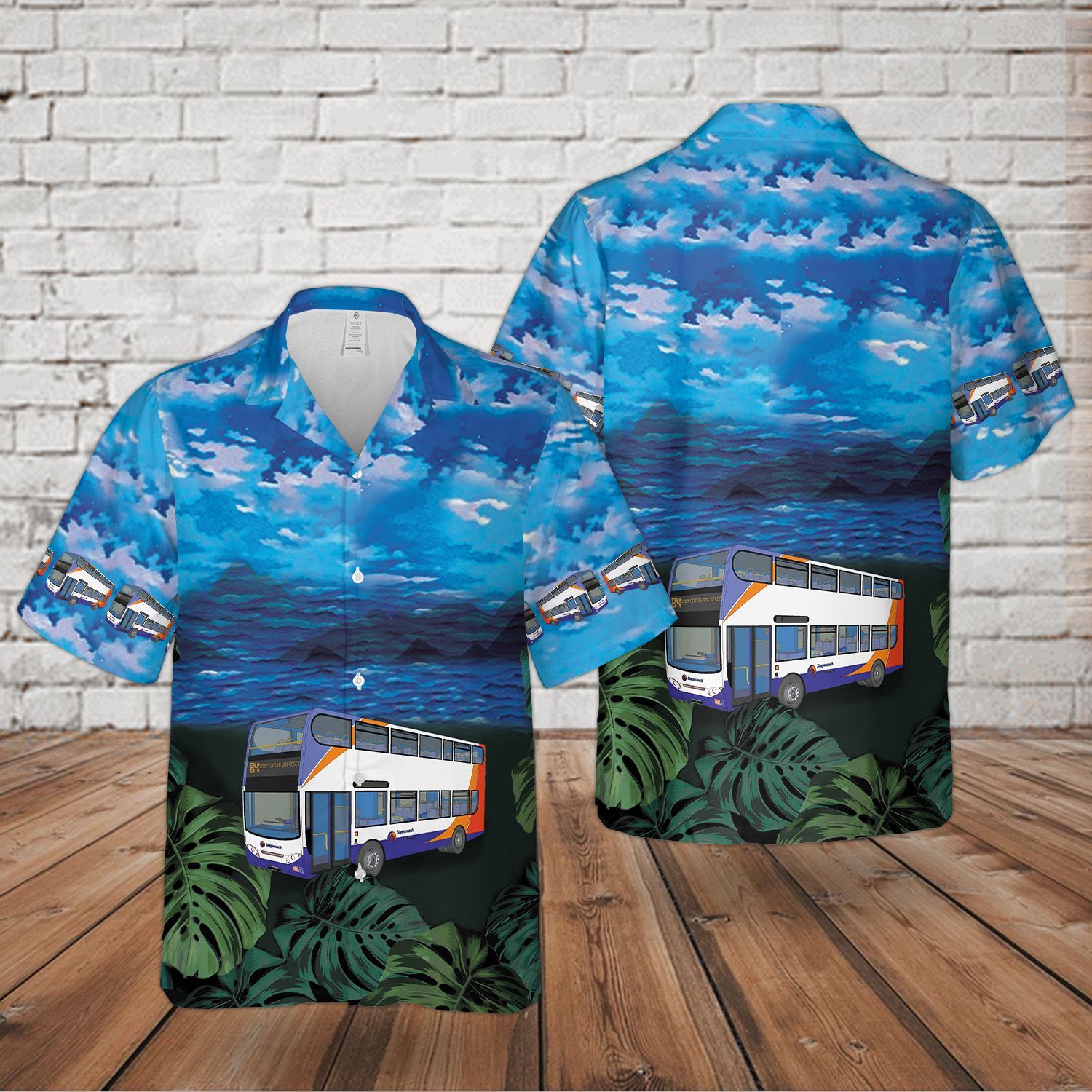 UK Double-Decker Bus Stagecoach Blue Short Sleeve Limited Hawaiian Shirt 1 UK Double-Decker Bus Stagecoach Blue Short Sleeve Limited Hawaiian Shirt word1