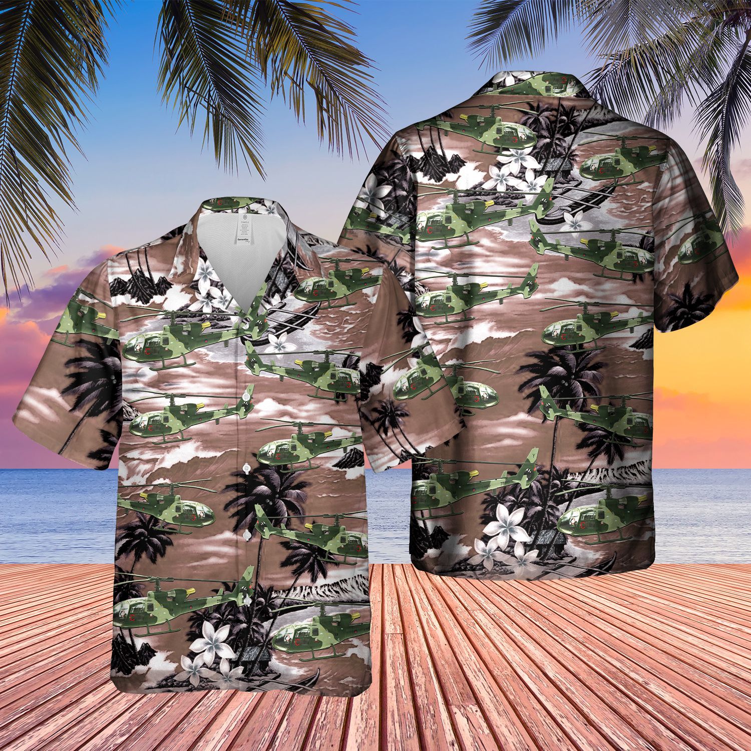 British Army Aerospatiale Gazelle Short Sleeve Limited Hawaiian Shirt word3
