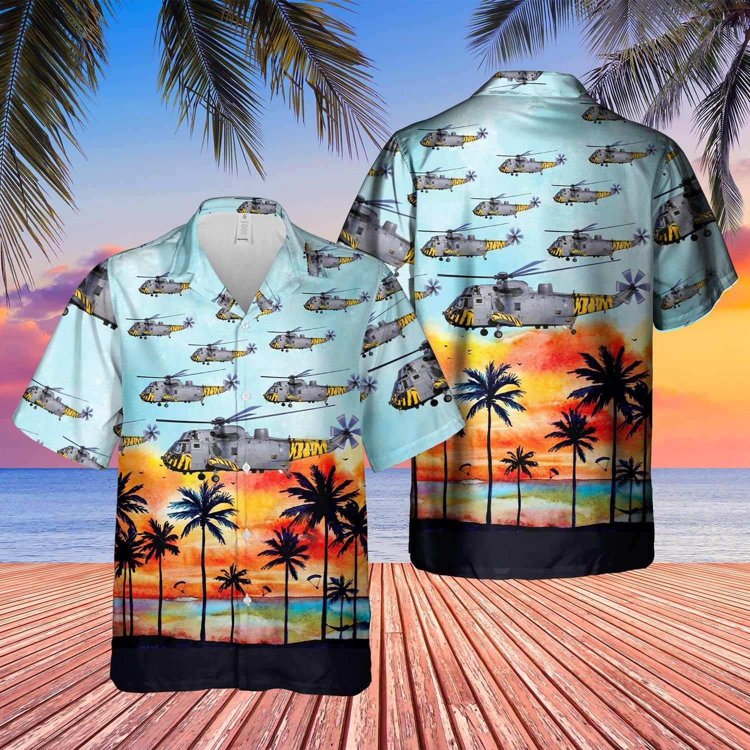 Royal Navy Westland Sea King HAS6 Short Sleeve Limited Hawaiian Shirt, Short word3