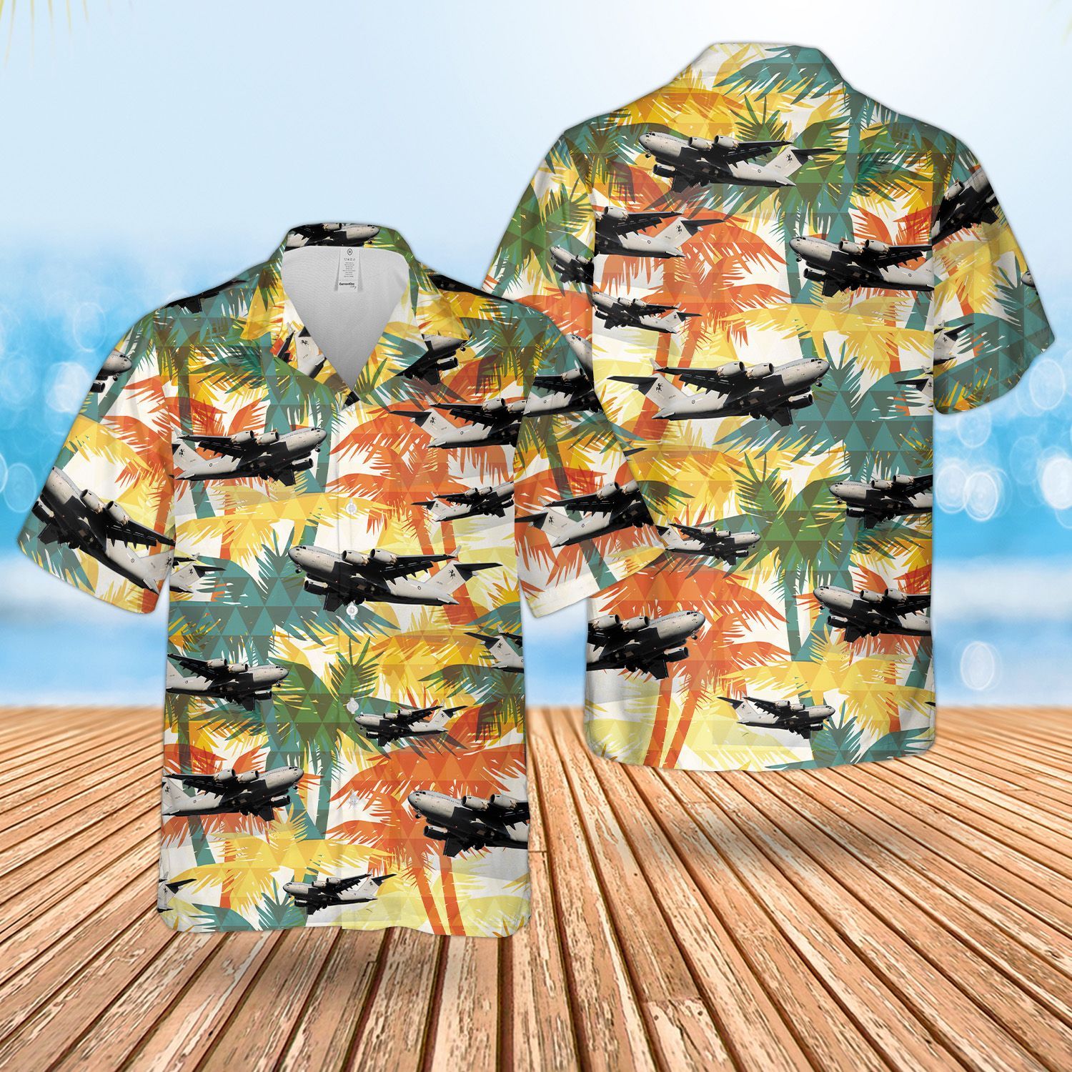 RAAF Boeing C-17 Globemaster Color Short Sleeve Limited Hawaiian Shirt word2