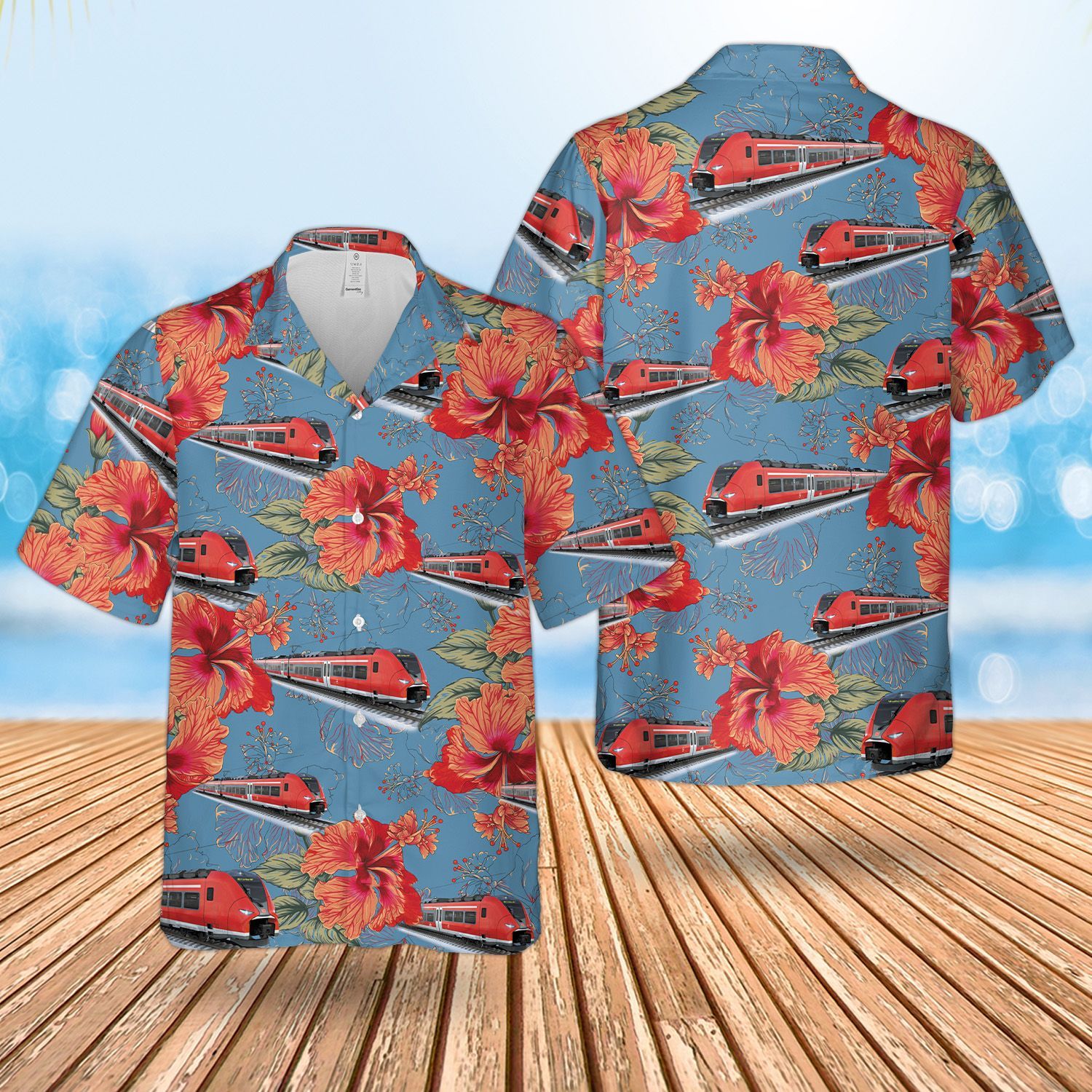 German Deutsche Bahn Short Sleeve Limited Hawaiian Shirt