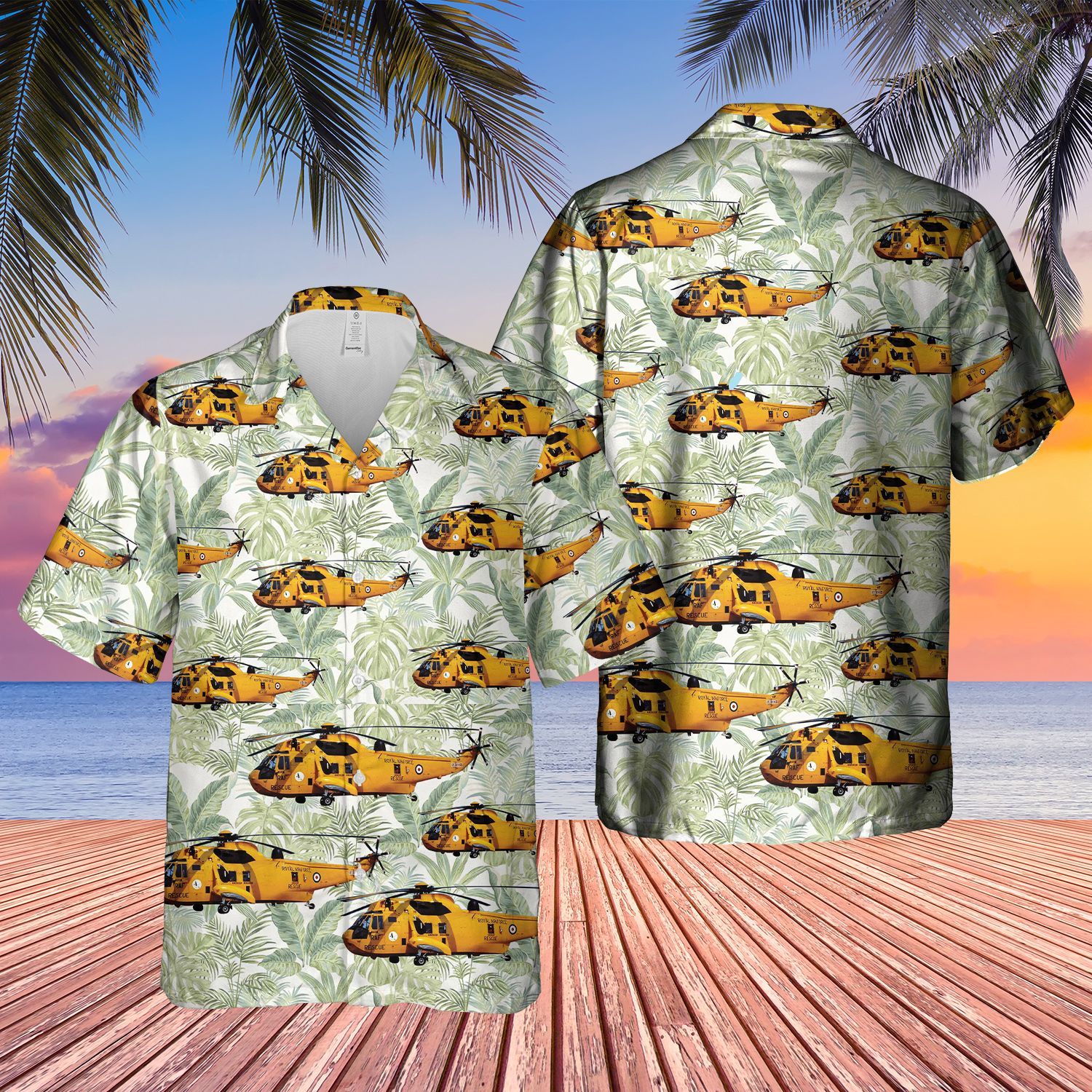 RAF Westland Sea King HAR3 Short Sleeve Limited Hawaiian Shirt word1