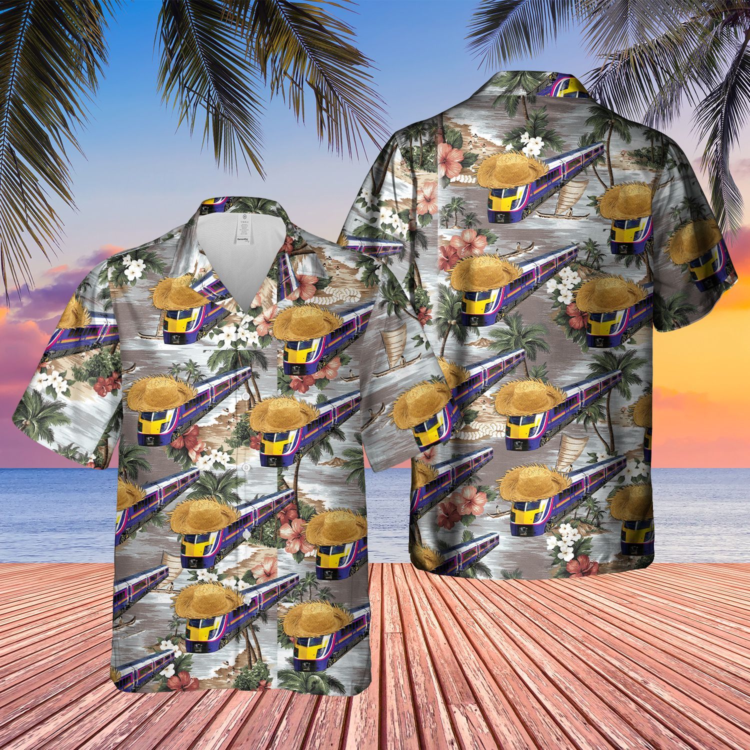 First Great Western FGW Class 180 HST Barbie Train Short Sleeve Limited Hawaiian Shirt 3 First Great Western FGW Class 180 HST Barbie Train Short Sleeve Limited Hawaiian Shirt word1