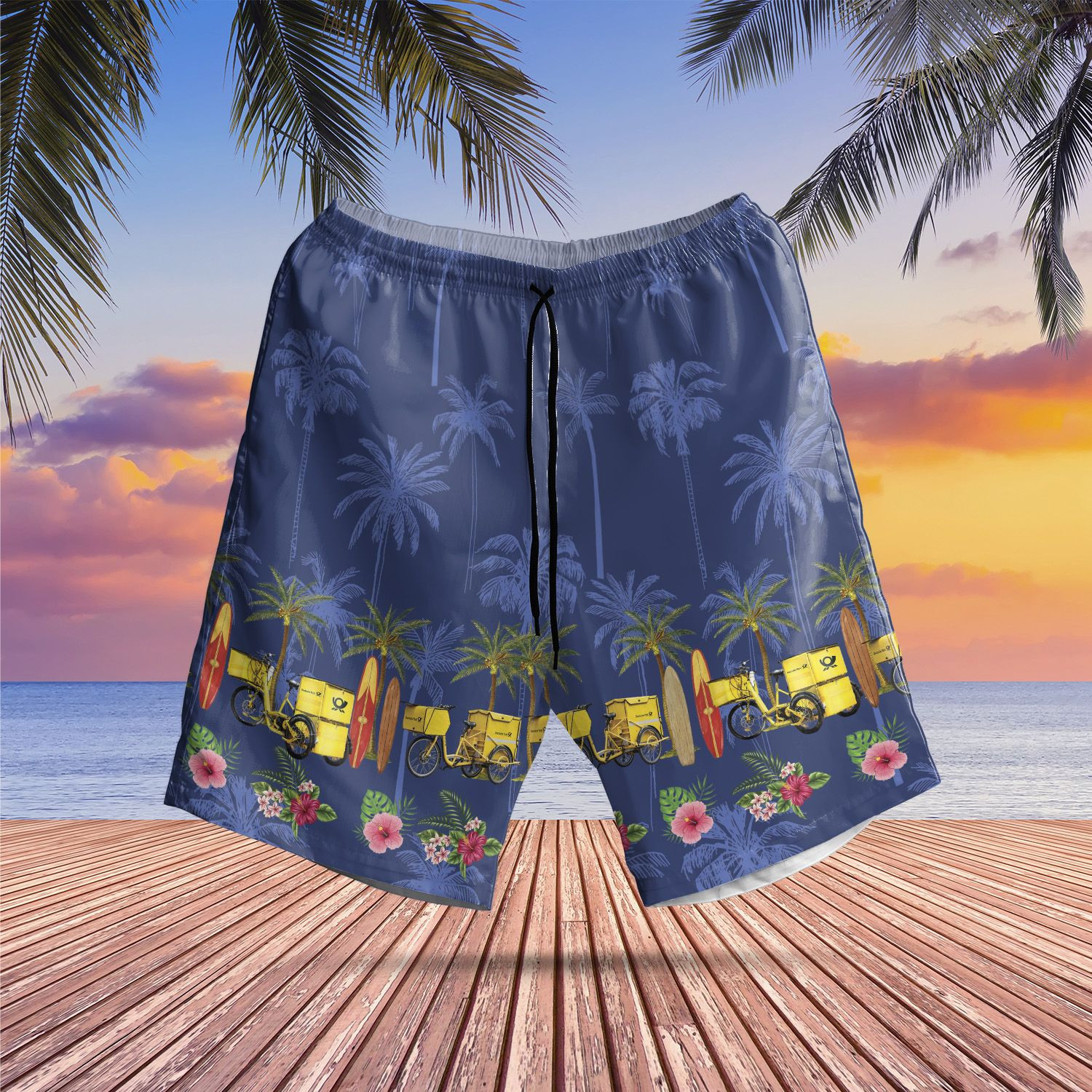 German Deutsche Post E-Trike Blue Short Sleeve Limited Hawaiian Shirt, Short 3 German Deutsche Post E-Trike Blue Short Sleeve Limited Hawaiian Shirt, Short word3
