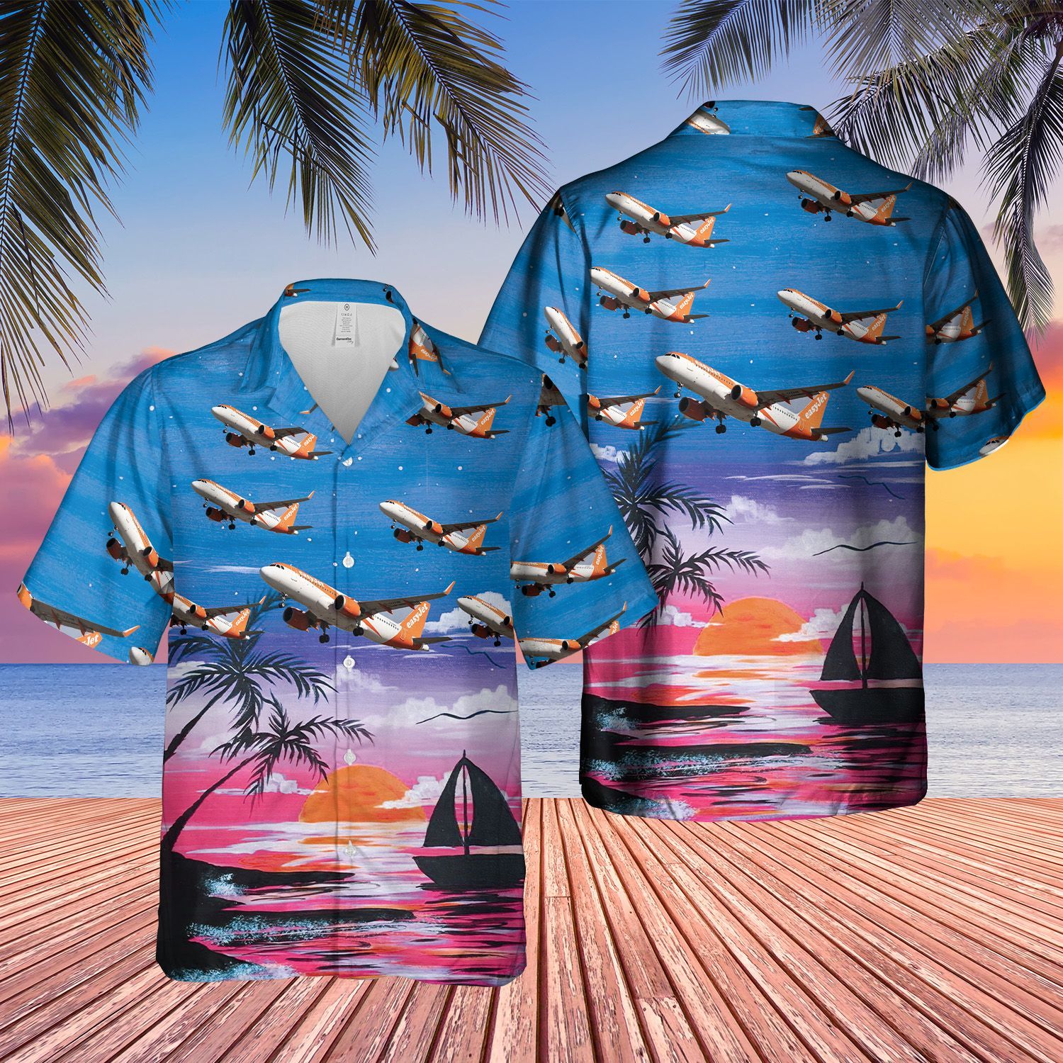 NEW UK easyJet Plane Hawaii Shirt 1 1645016093d64364f998
