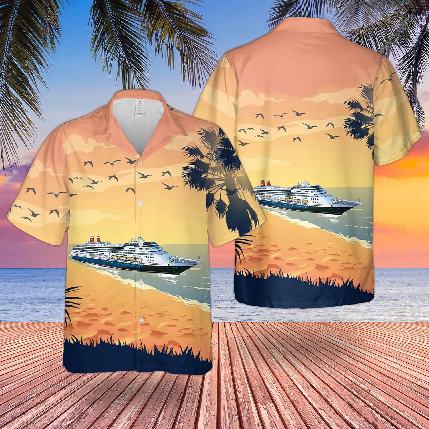 Fred. Olsen Cruise Lines MS Bolette Coconut Hawaiian Shirt word3