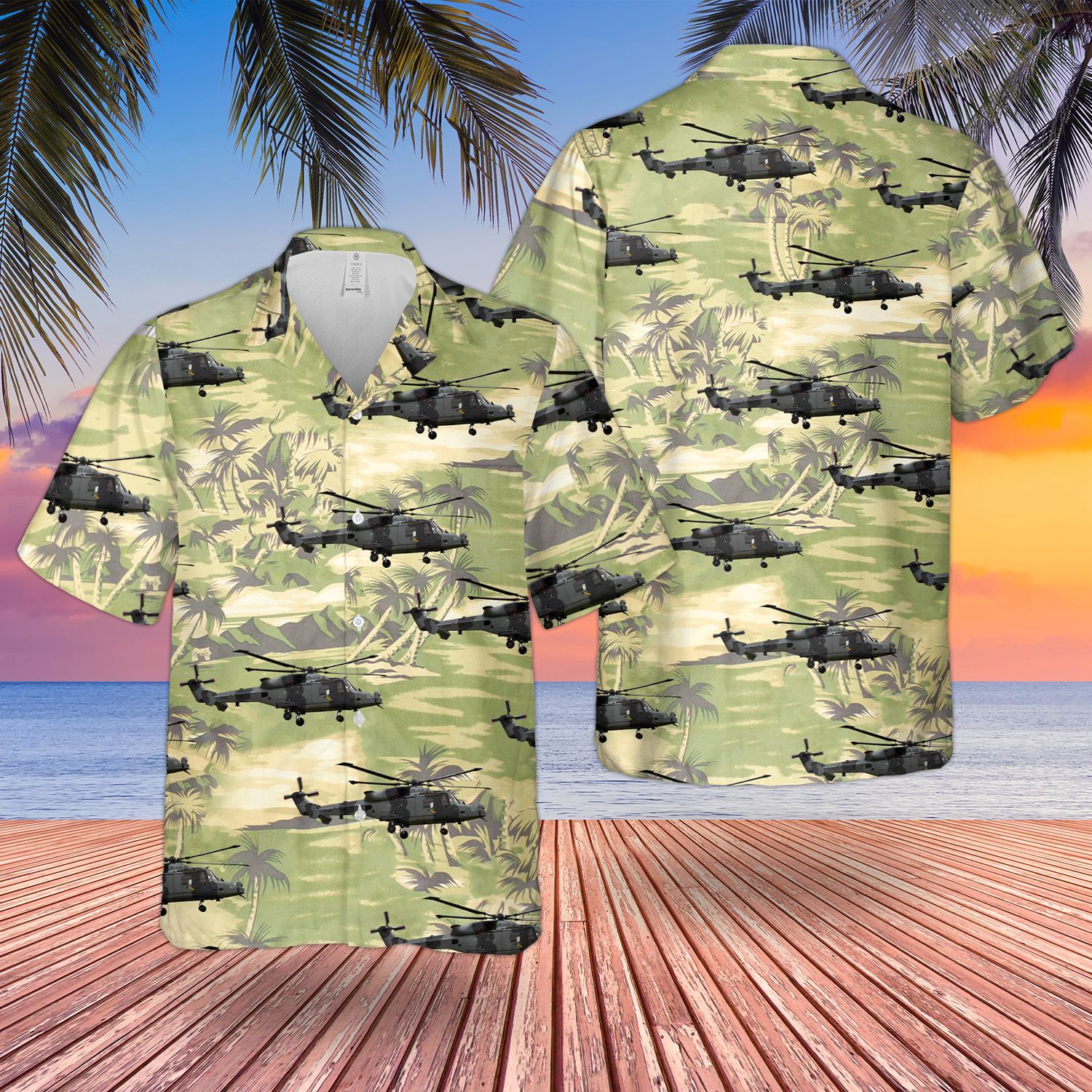 British Army AgustaWestland AW159 Wildcat Mk1 Hawaiian Shirt word2