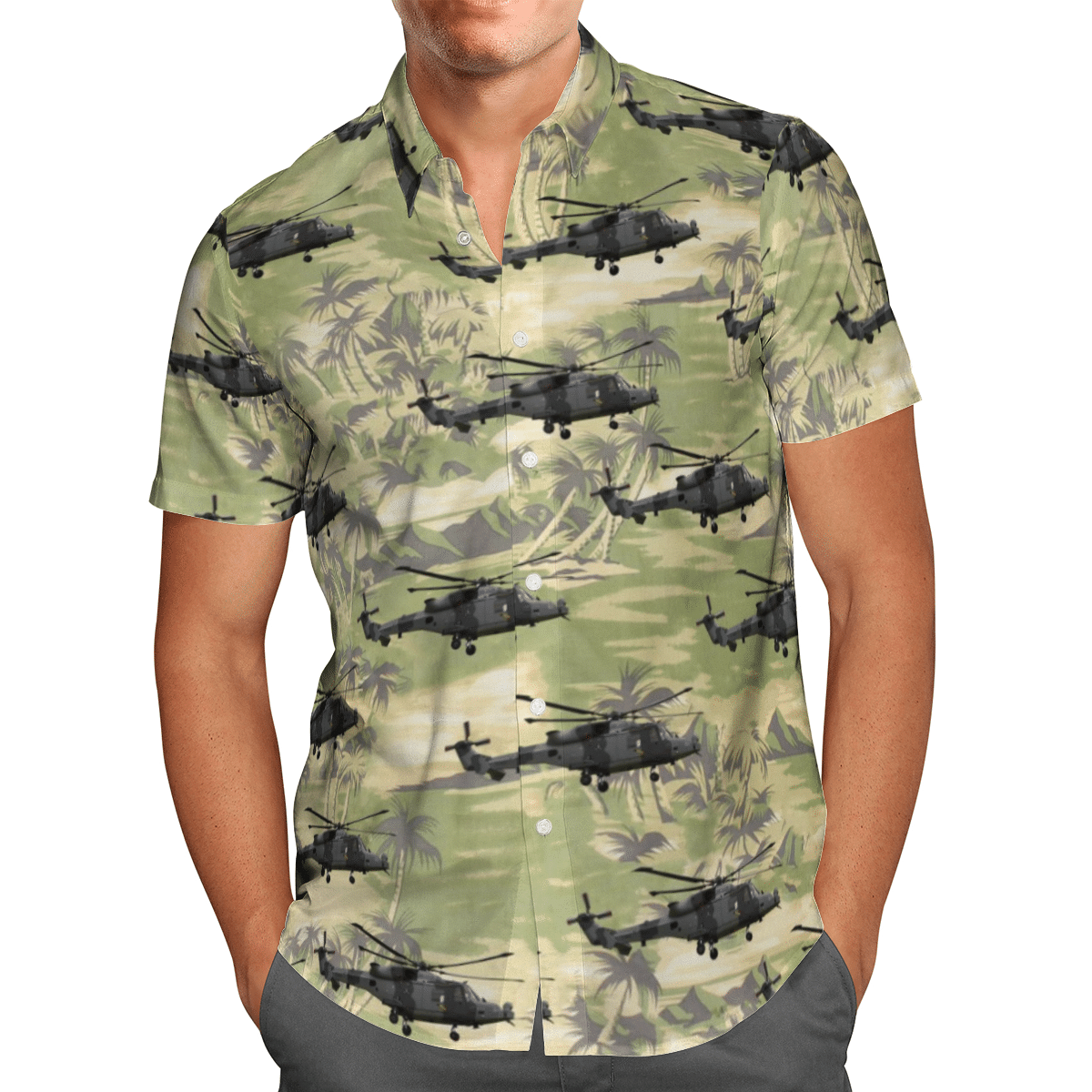British Army AgustaWestland AW159 Wildcat Mk1 Hawaiian Shirt 2 British Army AgustaWestland AW159 Wildcat Mk1 Hawaiian Shirt word3