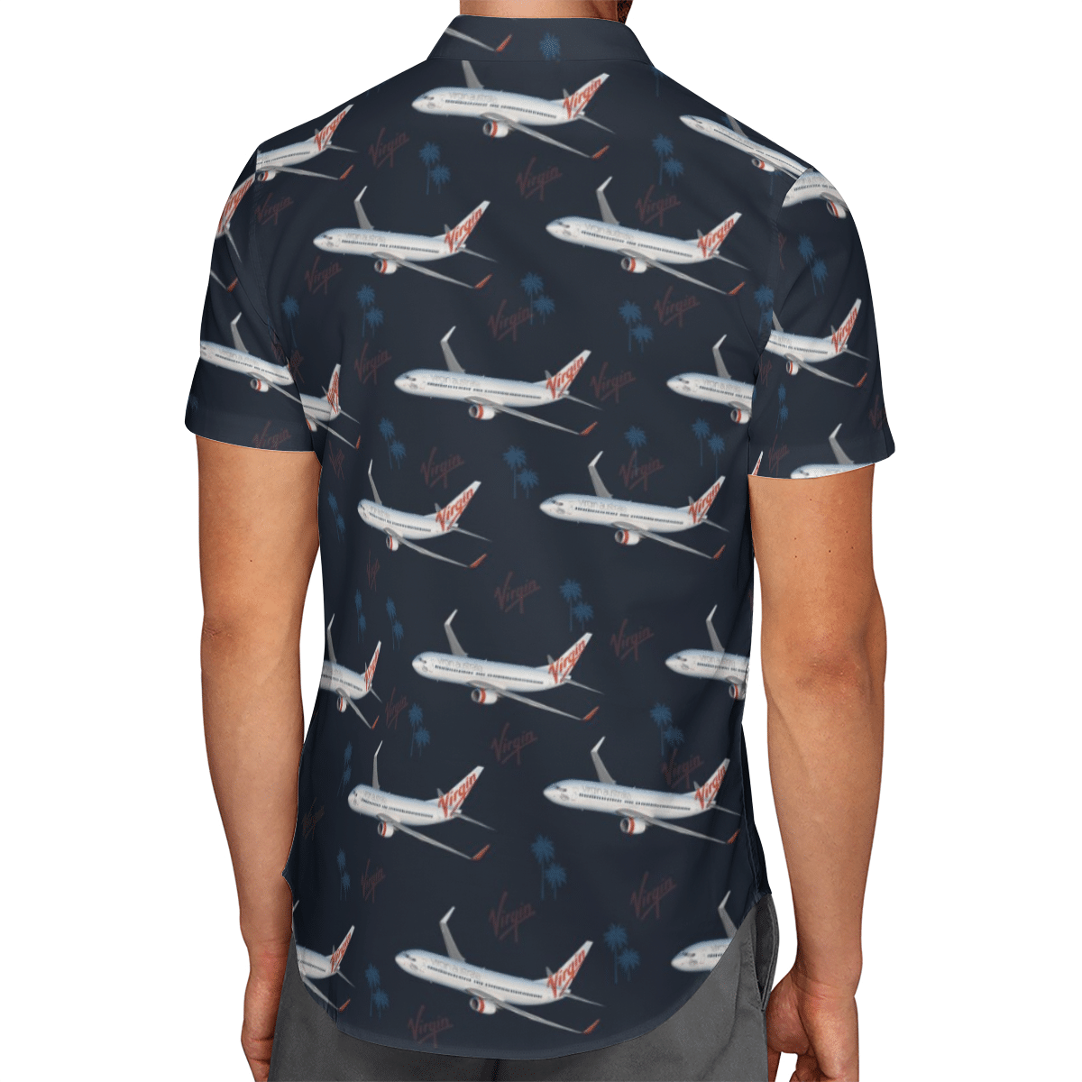 Virgin Australia Airlines Orange Hawaiian Shirt, Short 3 Virgin Australia Airlines Orange Hawaiian Shirt, Short word1