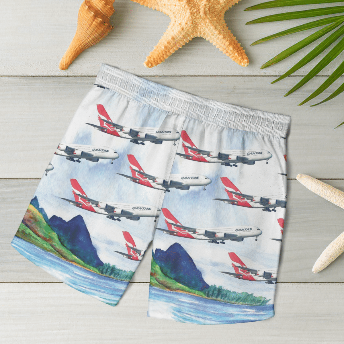 Qantas Airways Airlines Hawaiian Shirt, Short 8 Qantas Airways Airlines Hawaiian Shirt, Short word1