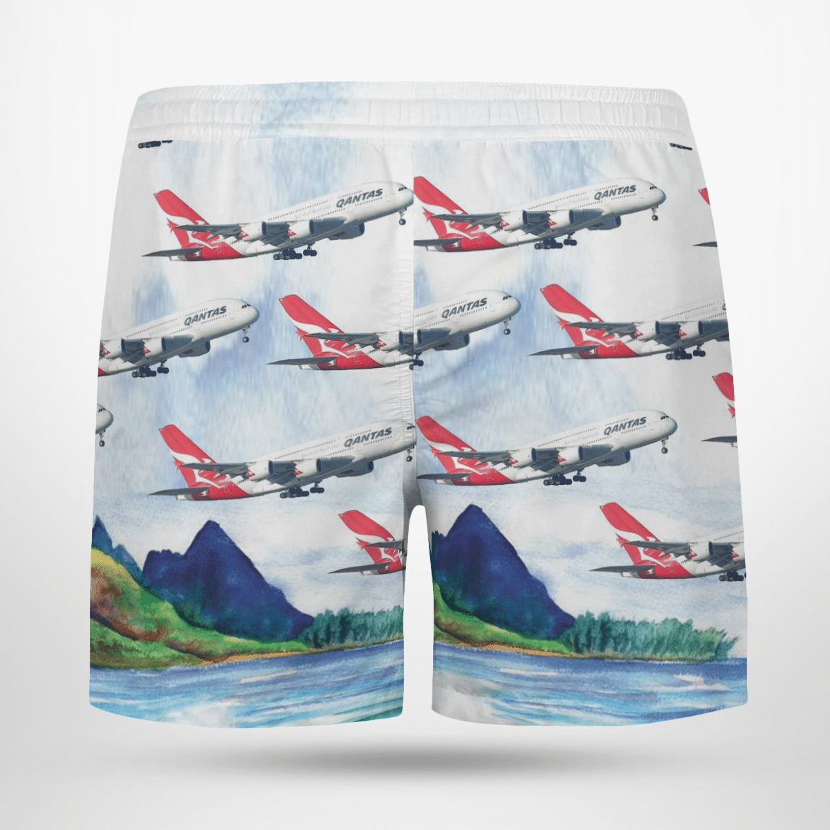 Qantas Airways Airlines Hawaiian Shirt, Short 5 Qantas Airways Airlines Hawaiian Shirt, Short word1