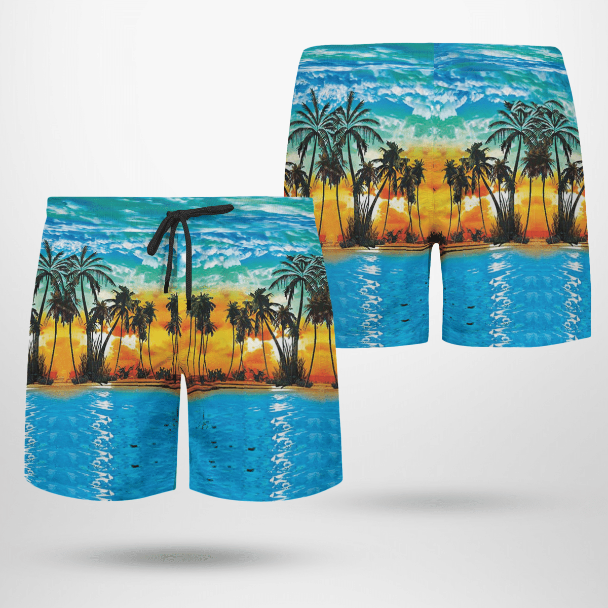 Summer Beach Blue Hawaiian Shirt, Short 4 Summer Beach Blue Hawaiian Shirt, Short word3