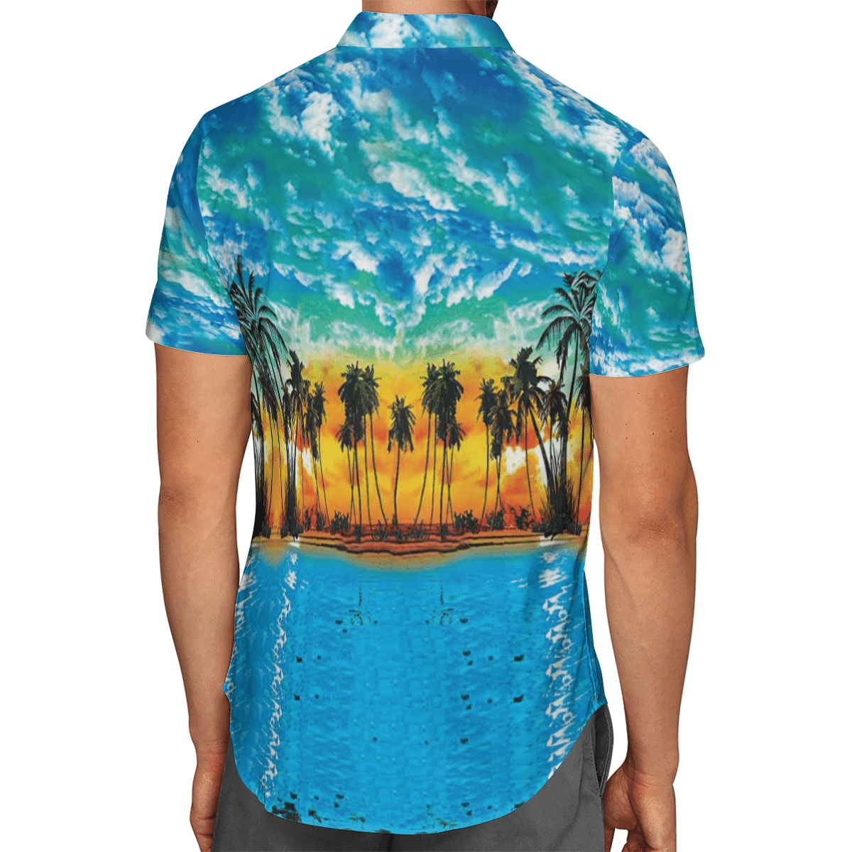 Summer Beach Blue Hawaiian Shirt, Short 3 Summer Beach Blue Hawaiian Shirt, Short word3