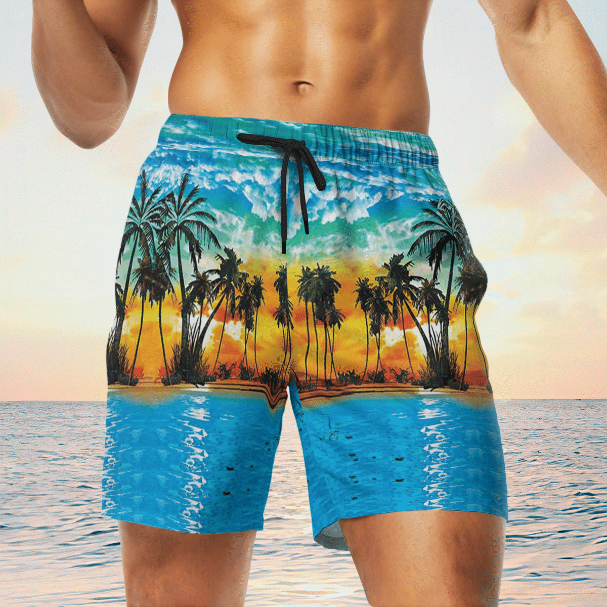 Summer Beach Blue Hawaiian Shirt, Short 6 Summer Beach Blue Hawaiian Shirt, Short word3