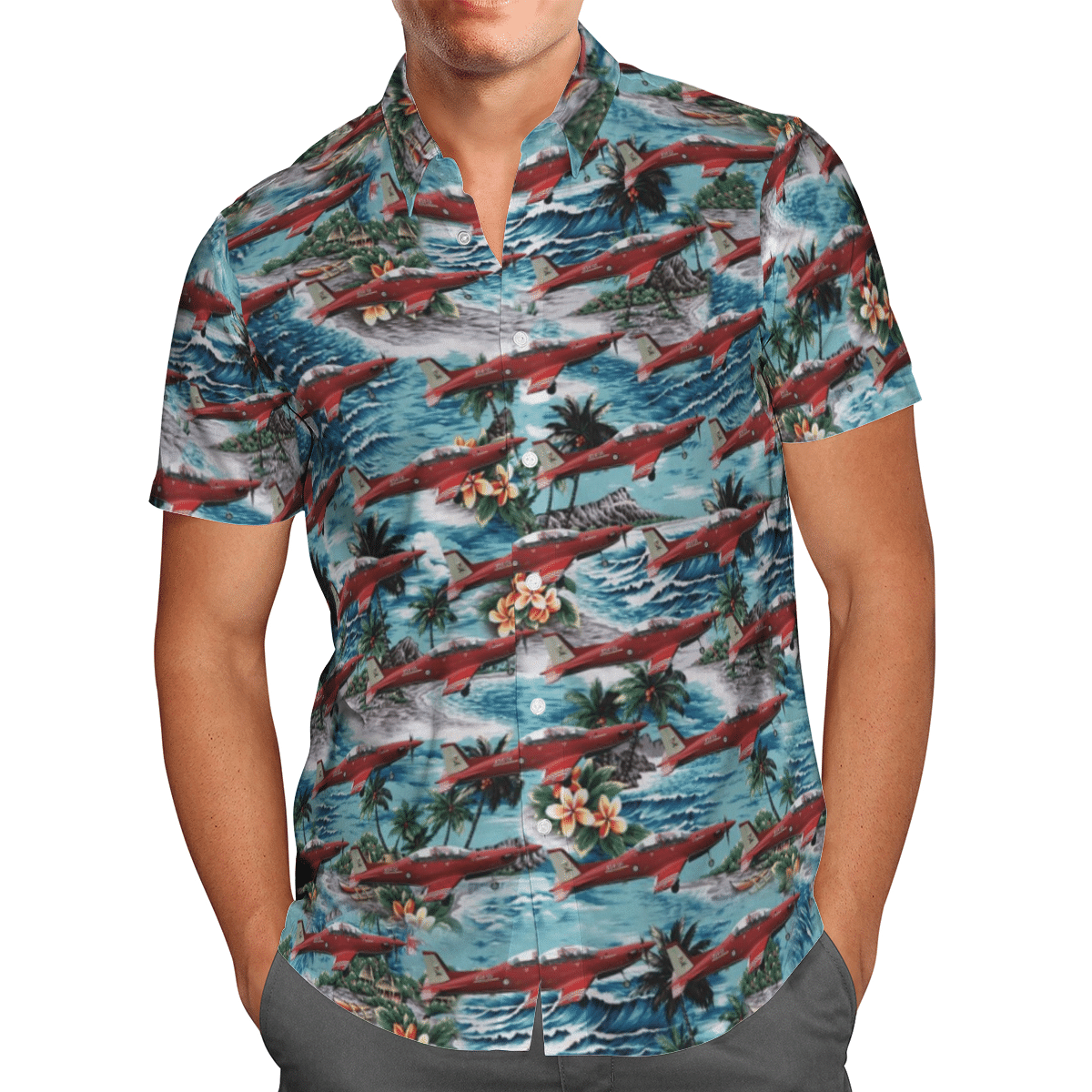 Australian Air Force Pilatus PC-21 Hawaiian Shirt, Short 2 Australian Air Force Pilatus PC-21 Hawaiian Shirt, Short word2