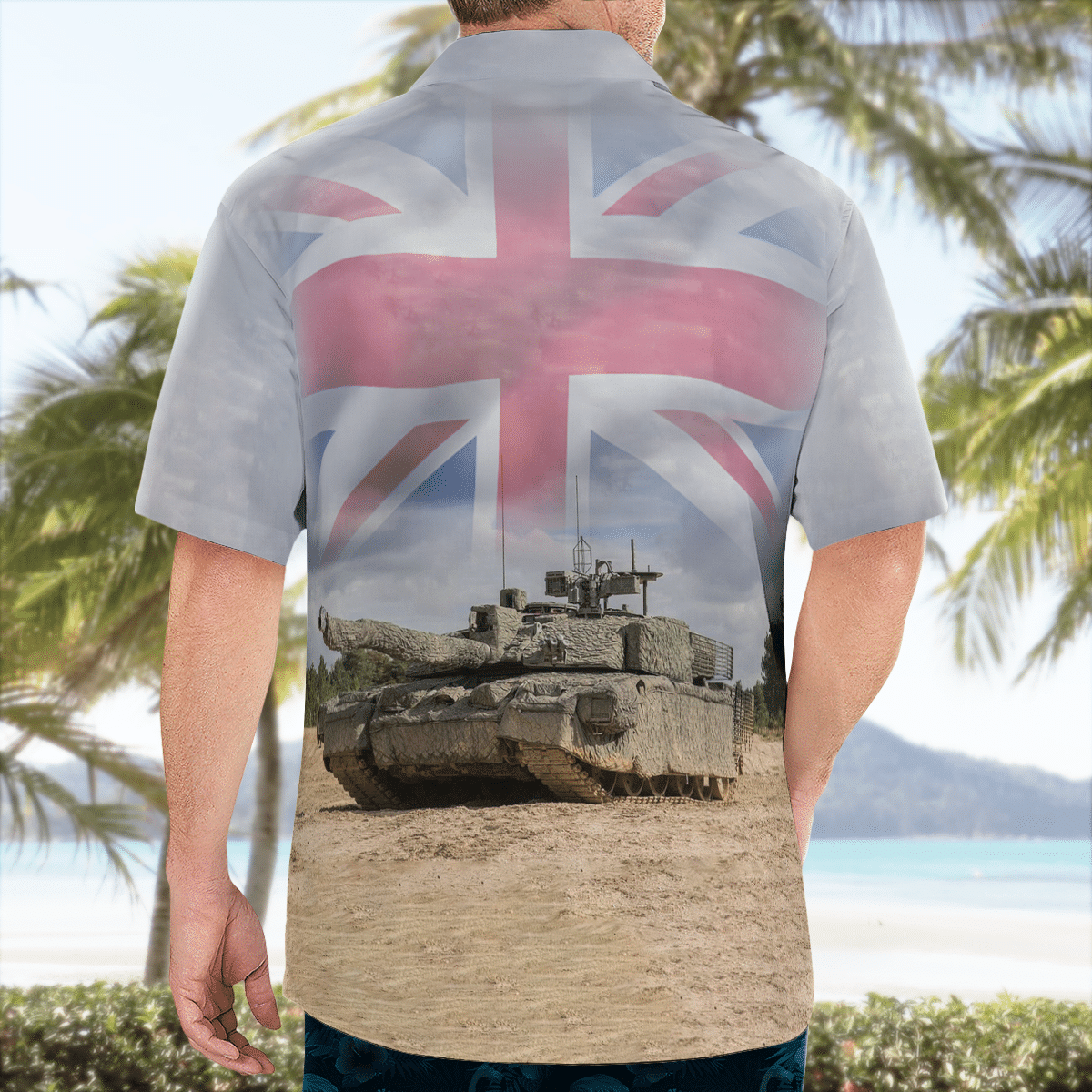British Army Challenger 2 Megatron MOD Main Battle Tank Hawaiian Shirt 2 British Army Challenger 2 Megatron MOD Main Battle Tank Hawaiian Shirt word3