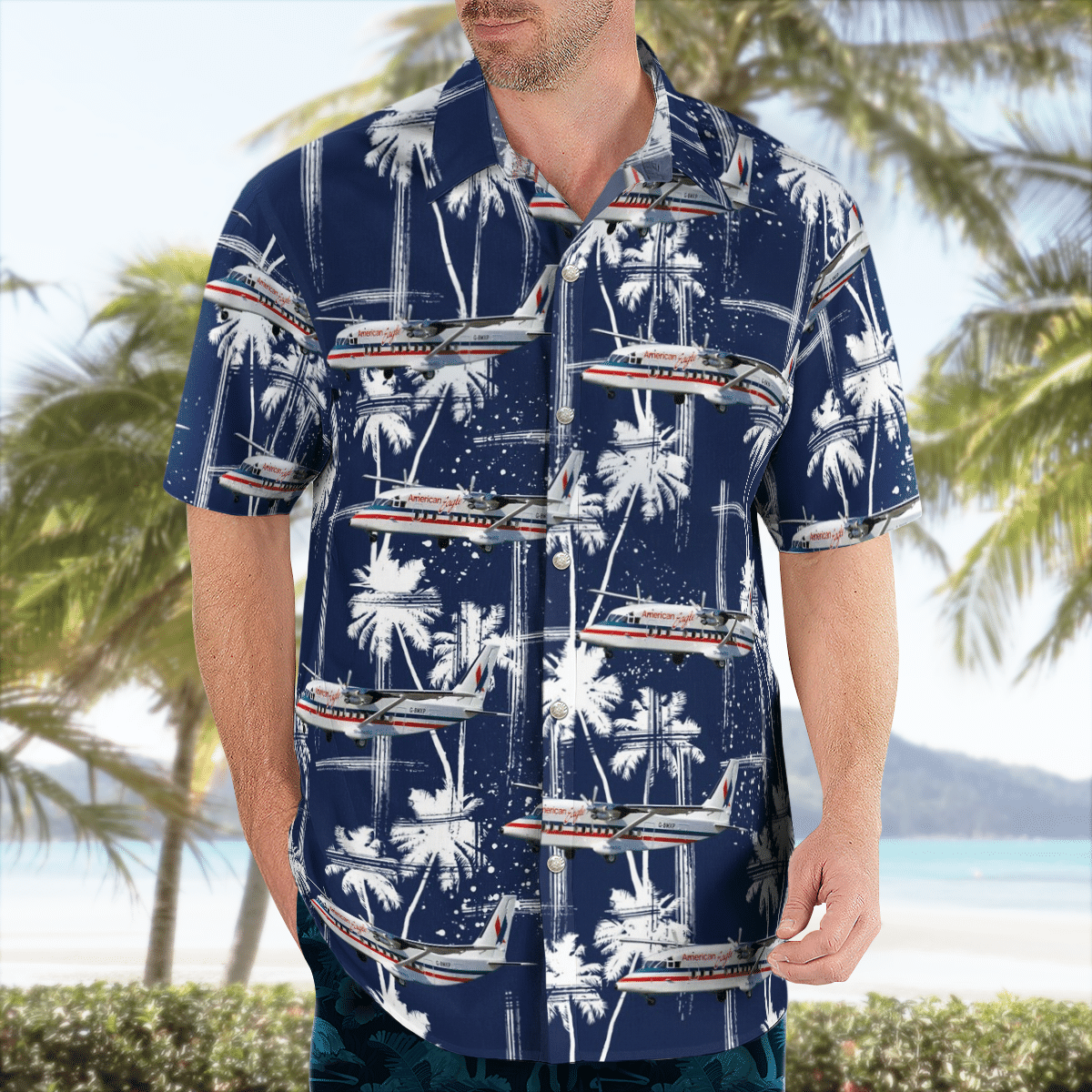 American Eagle Simmons Airlines Short 360-200 Hawaiian Shirt 4 American Eagle Simmons Airlines Short 360-200 Hawaiian Shirt word1