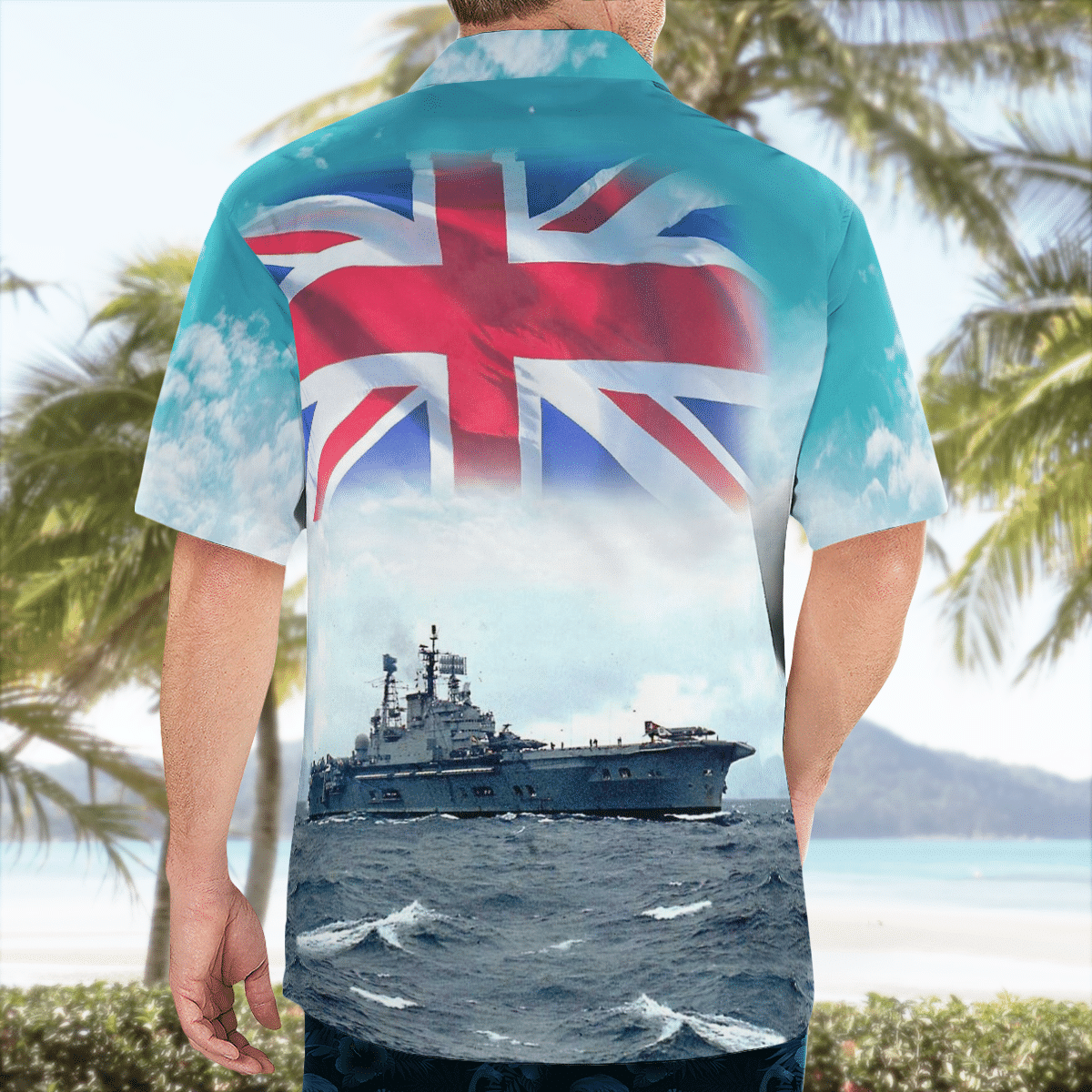 Royal Navy HMS Ark Royal R09 Audacious-class Aircraft Carrier Hawaiian Shirt 2 Royal Navy HMS Ark Royal R09 Audacious-class Aircraft Carrier Hawaiian Shirt word3
