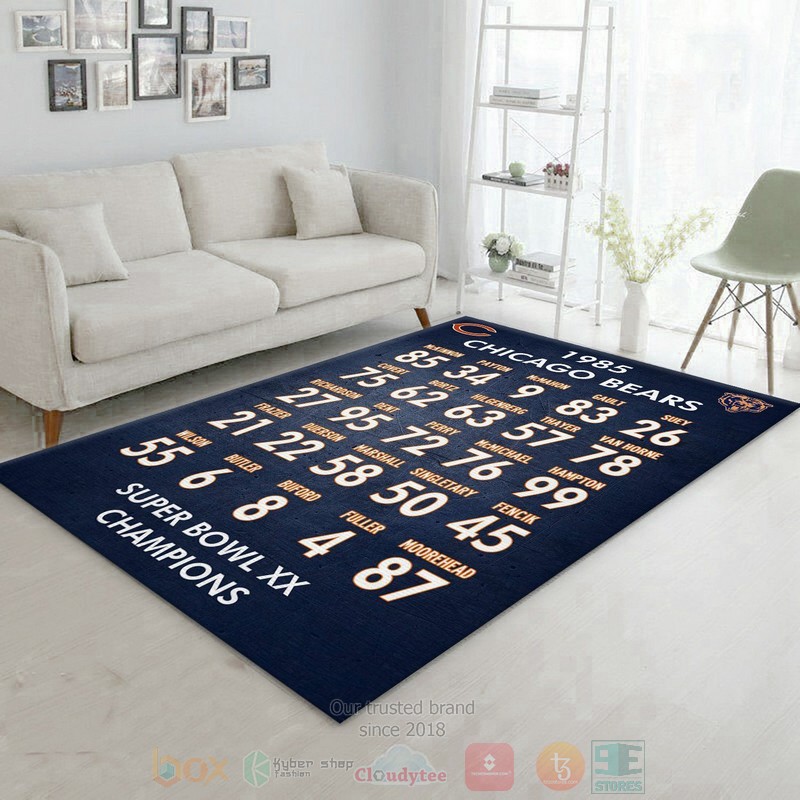 1985 Chicago Bears NFL Football Team For Area Rugs