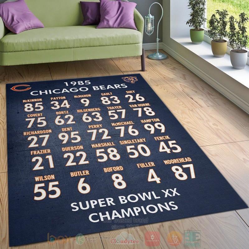 1985 Chicago Bears NFL Football Team For Area Rugs 1