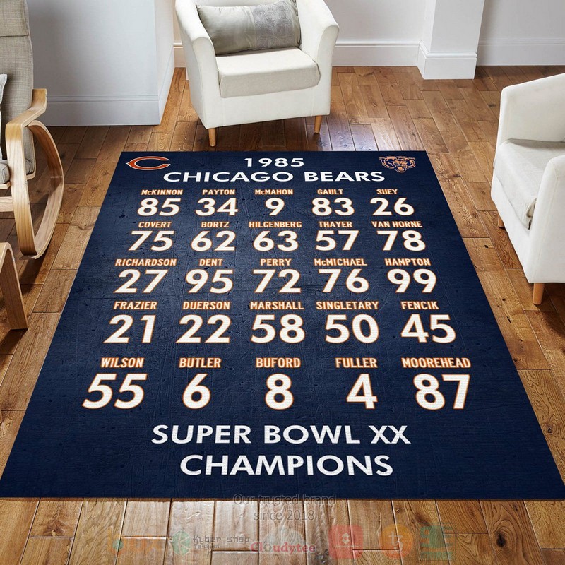 BEST 1985 Chicago Bears NFL Football Team For Bedroom Rugs 3 1985 Chicago Bears NFL Football Team For Area Rugs 1 2