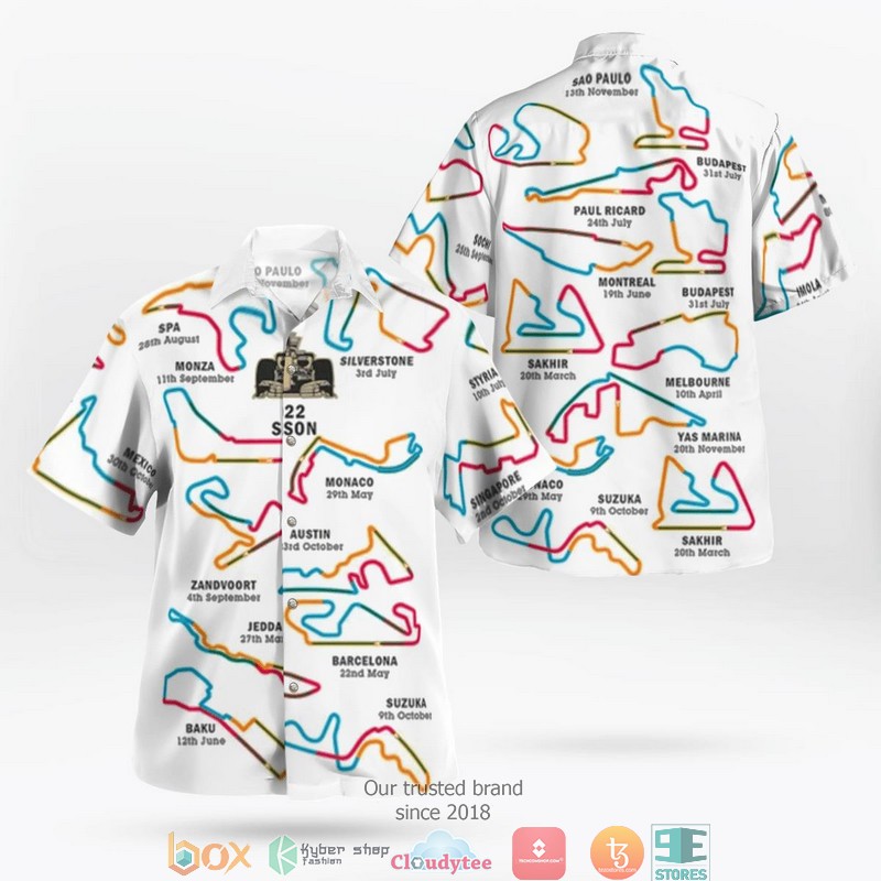 2022 Formula 1 Calendar Hawaiian Shirt