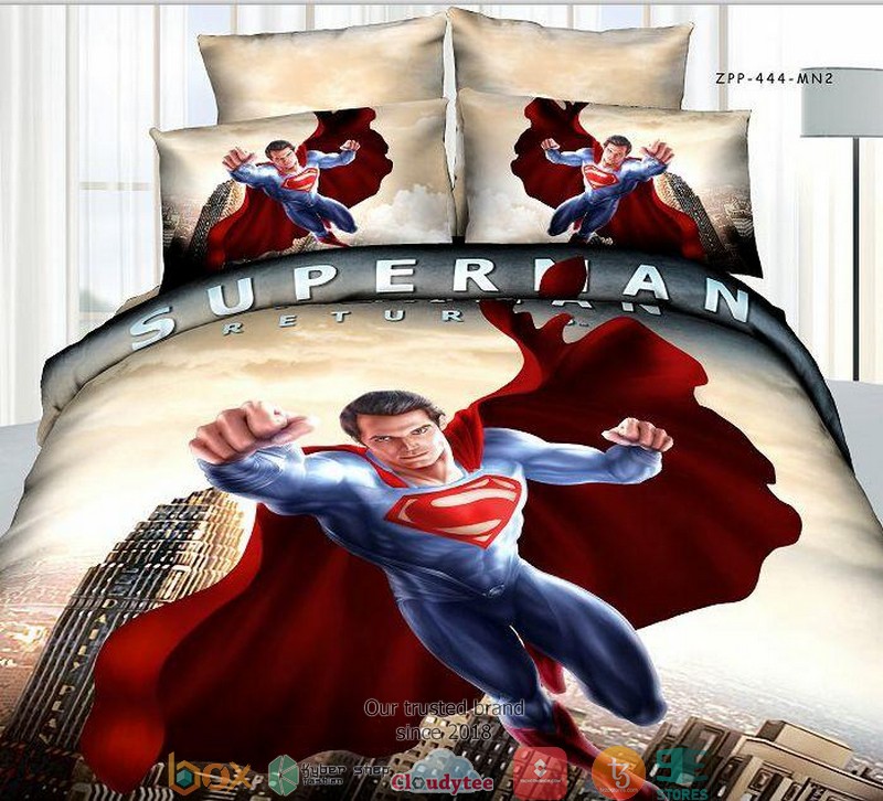 Super Man Movie Themed Duvet Cover Bedroom Set