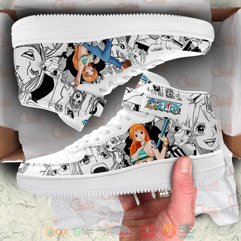 NEW Nami One Piece Anime Mix Manga High Top Air Force Shoes 4 Nami One Piece Anime Mix Manga High Air Force Shoes 1 2 3