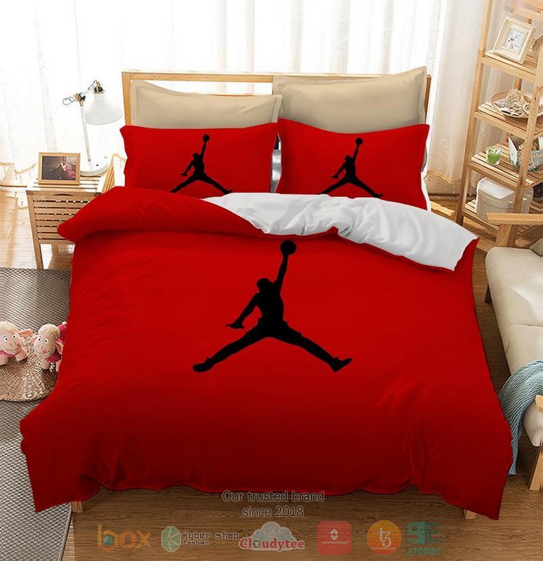 Jordan Logo Jumpman Red Bedding Set
