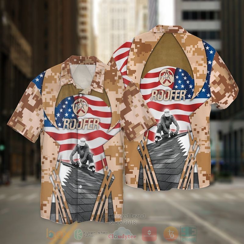 4th Of July Independence Day American Roofer Short Sleeve Hawaiian Shirt