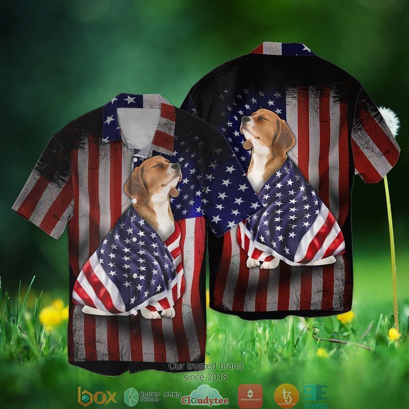 4th Of July Independence Day Beagle Dog America Short Sleeve Hawaiian Shirt