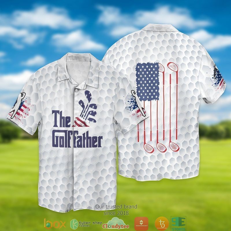 4th Of July Independence Day Fathers Day The Golffather Short Sleeve Hawaiian Shirt