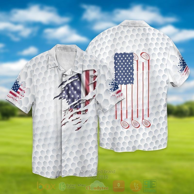 4th Of July Independence Day Golf Sports Short Sleeve Hawaiian Shirt