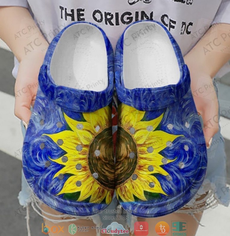 Sunflower The Starry Night Crocband Clogs