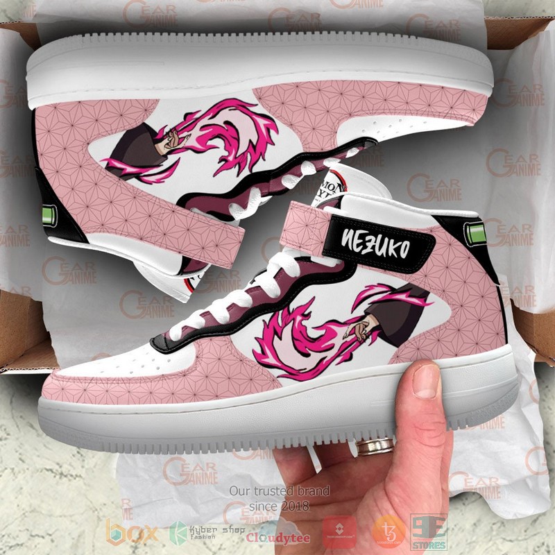 NEW Nezuko Anime Demon Slayer High Top Air Force Shoes 4 Nezuko Anime Demon Slayer High Air Force Shoes 1 2 3